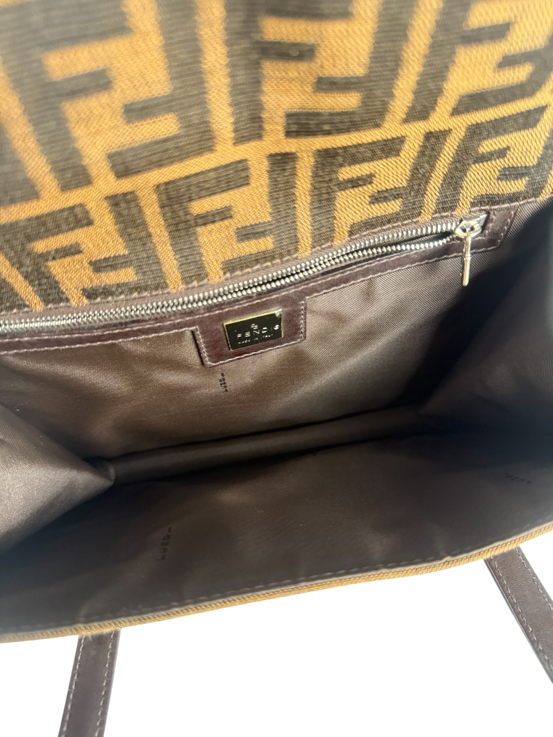 FENDI - Brown Canvas Zucca Pattern Handbag