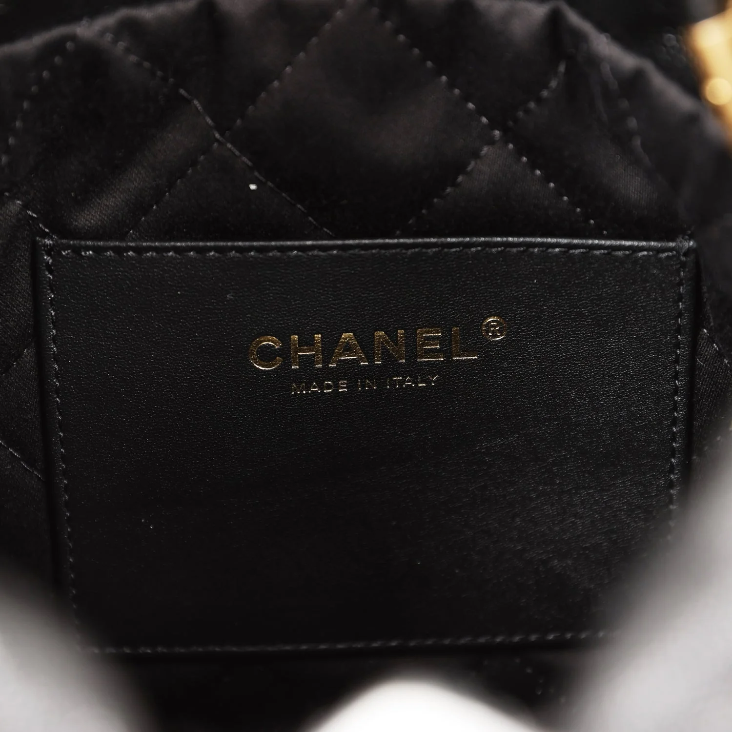 Chanel Mini 22 Bag Black Grained Calfskin Gold Hardware