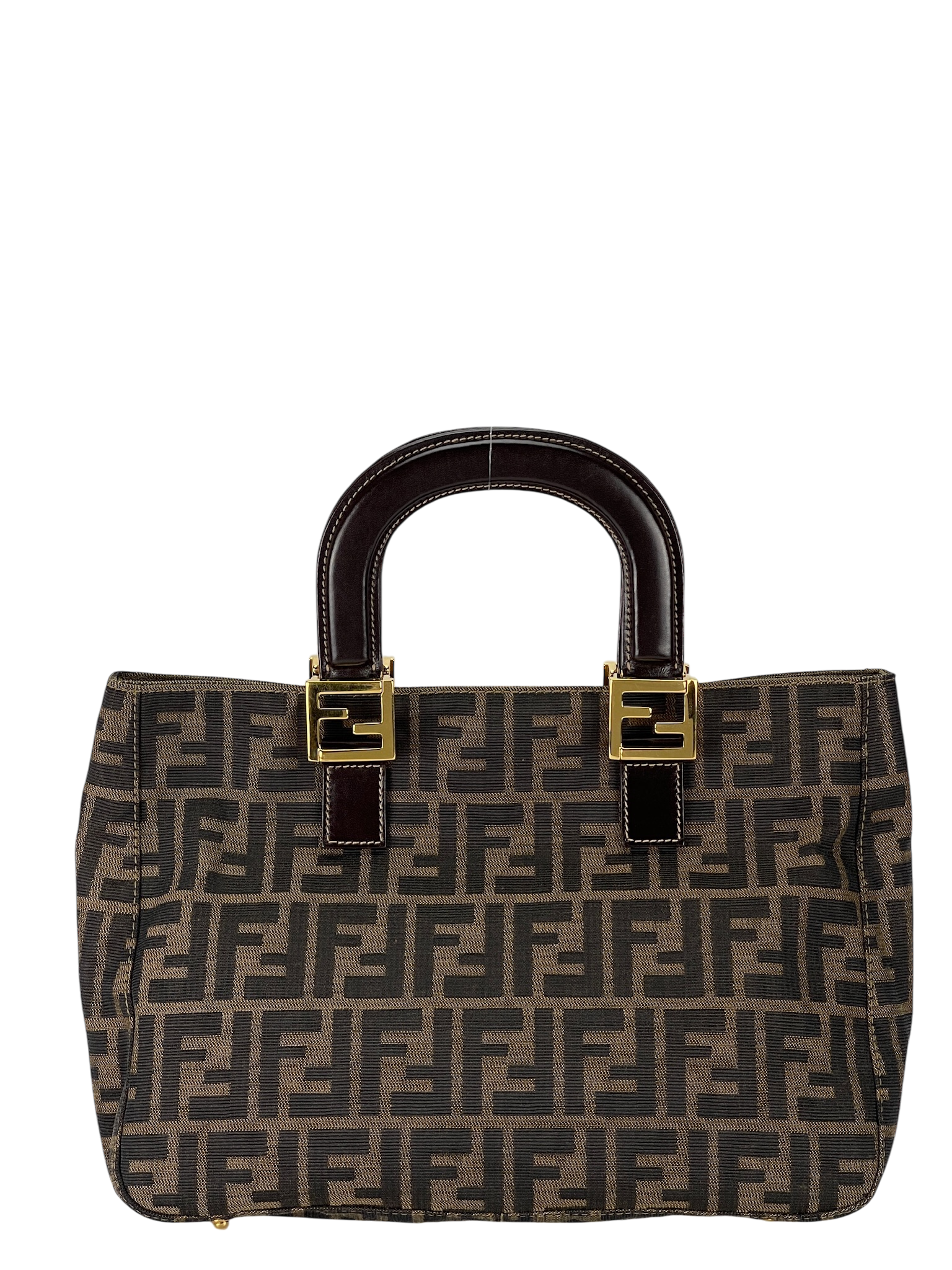 FENDI - Brown Zucca Tote Handbag Gold Hardware