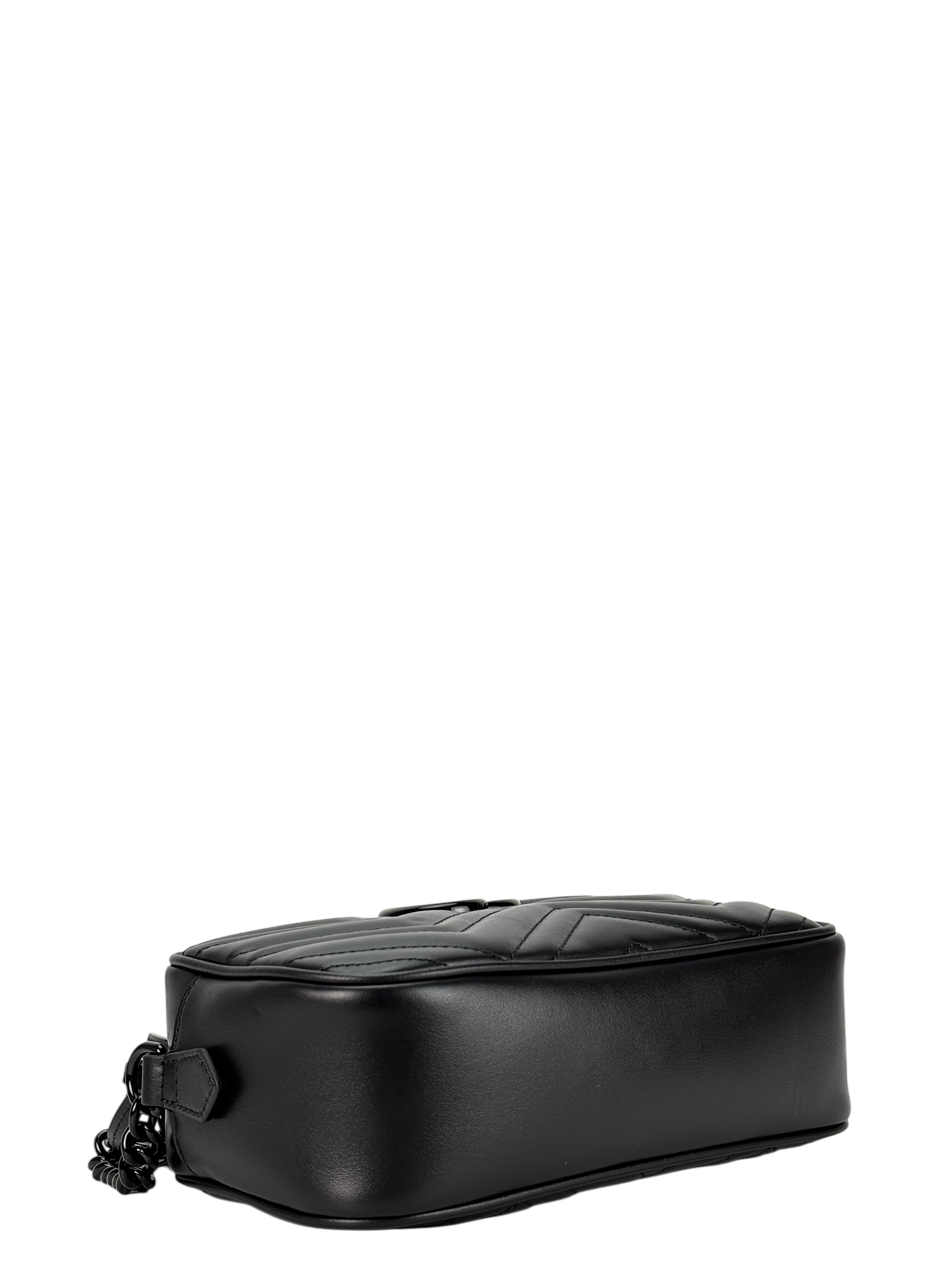 GUCCI - Black GG Marmont Camera Shoulder Bag