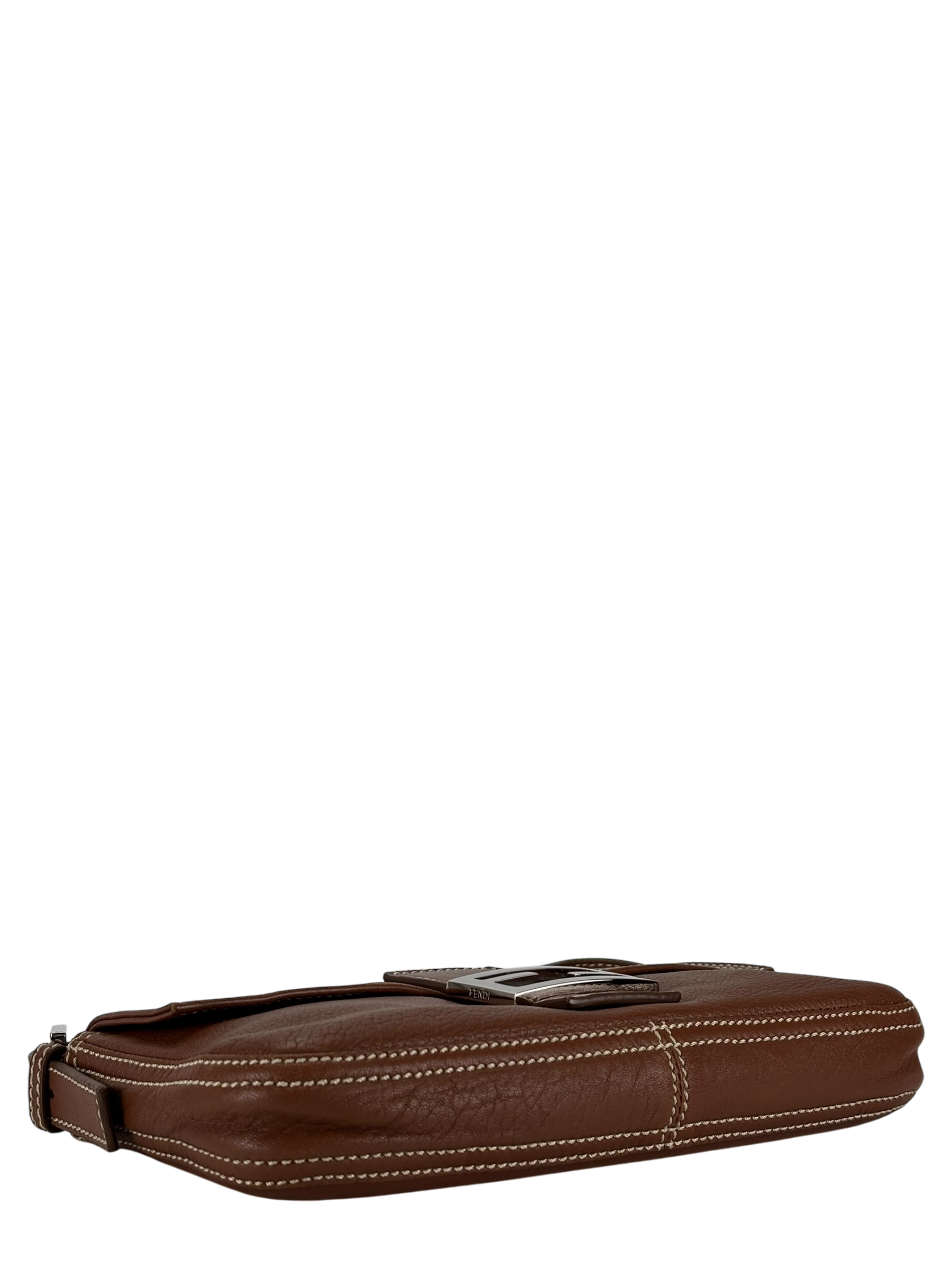 FENDI - Baguette Brown Calfskin Handbag