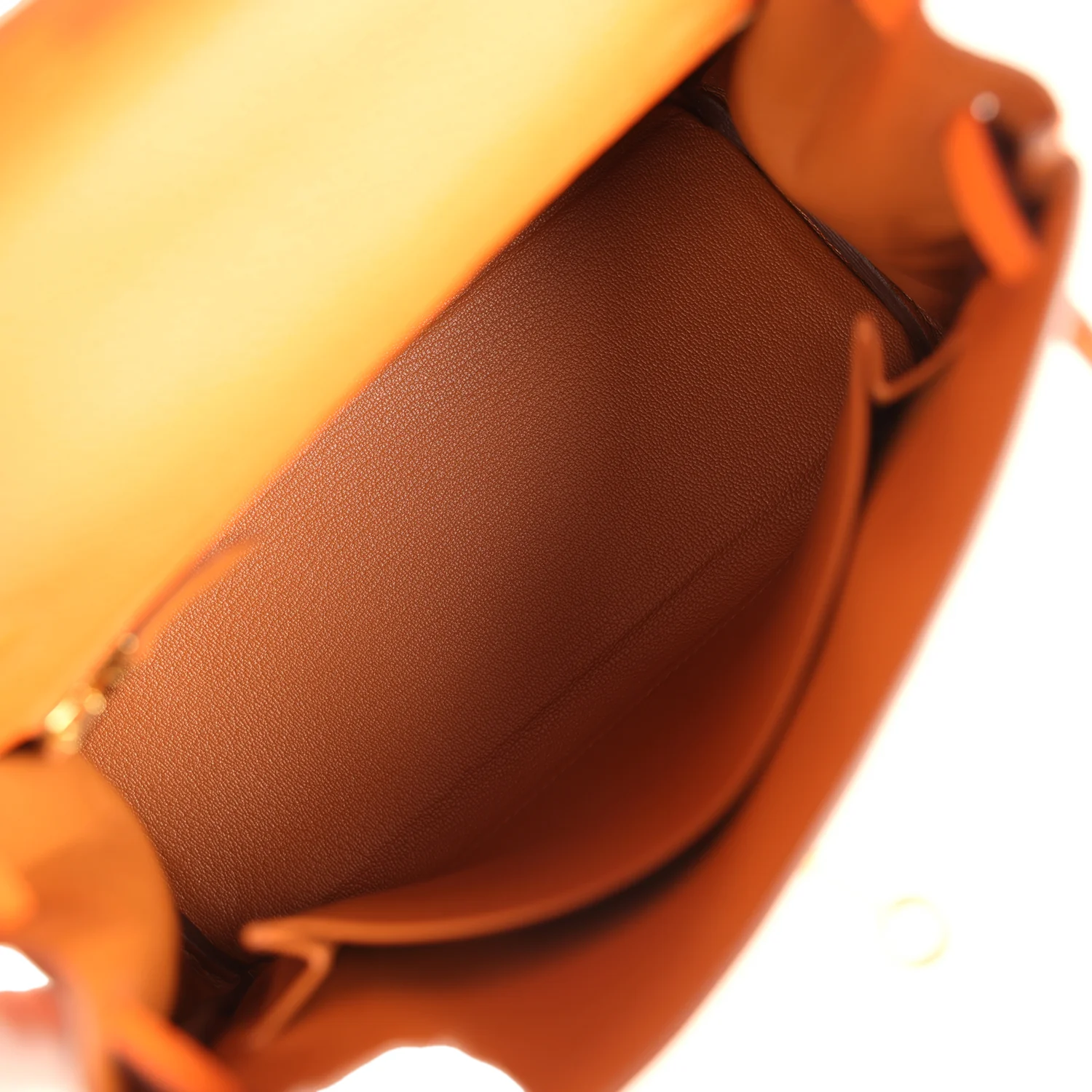 Hermes Special Order (HSS) Kelly Retourne 25 Orange Verso Togo Gold Hardware