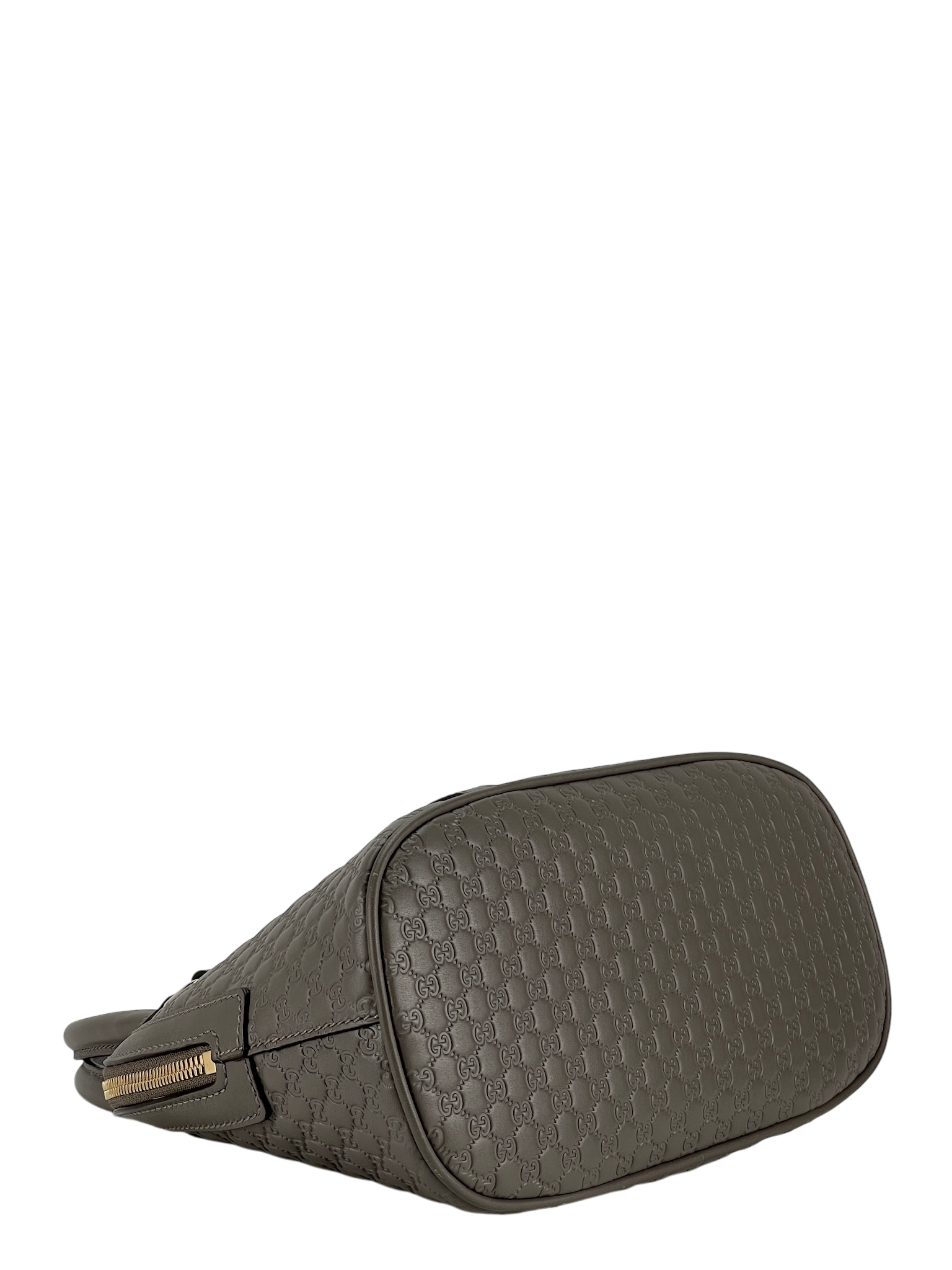 GUCCI - Grey Calfskin Micro Guccissima Leather Dome Bag