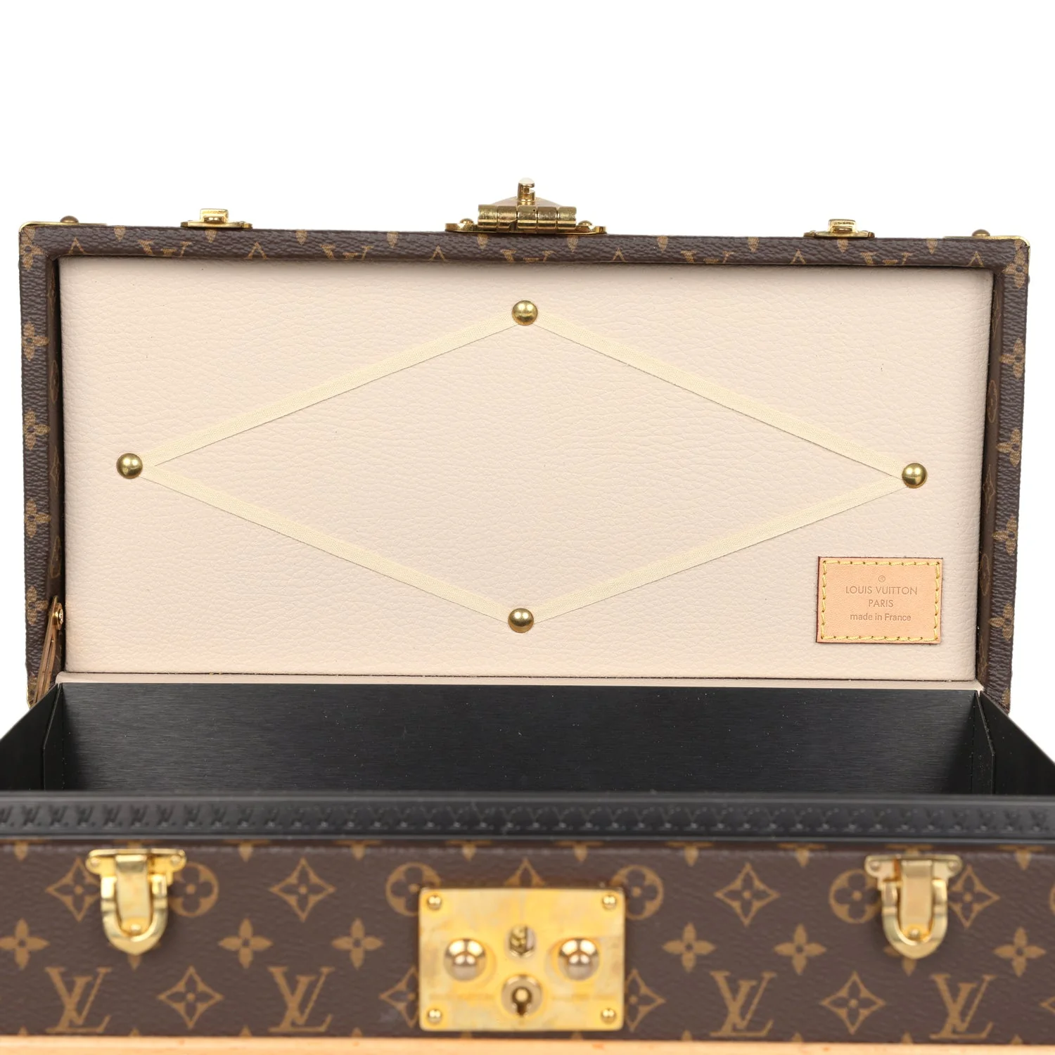 Pre-owned Louis Vuitton Malle Fleurs Trunk Brown Monogram Brass Hardware