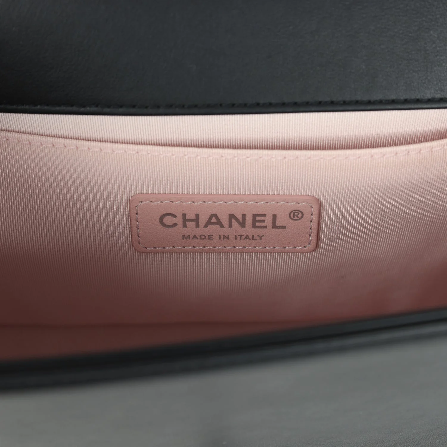 Chanel Medium Boy Bag Black Pearl Chevron Calfskin Silver Hardware