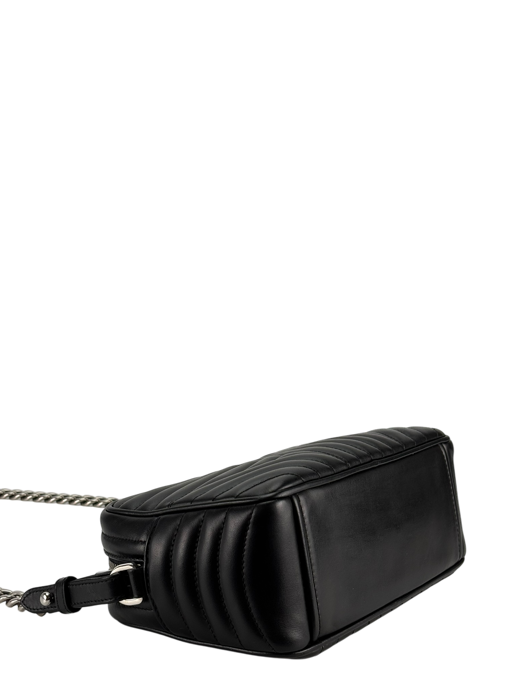 PRADA - Black Calfskin Soft Diagramme Camera Bag