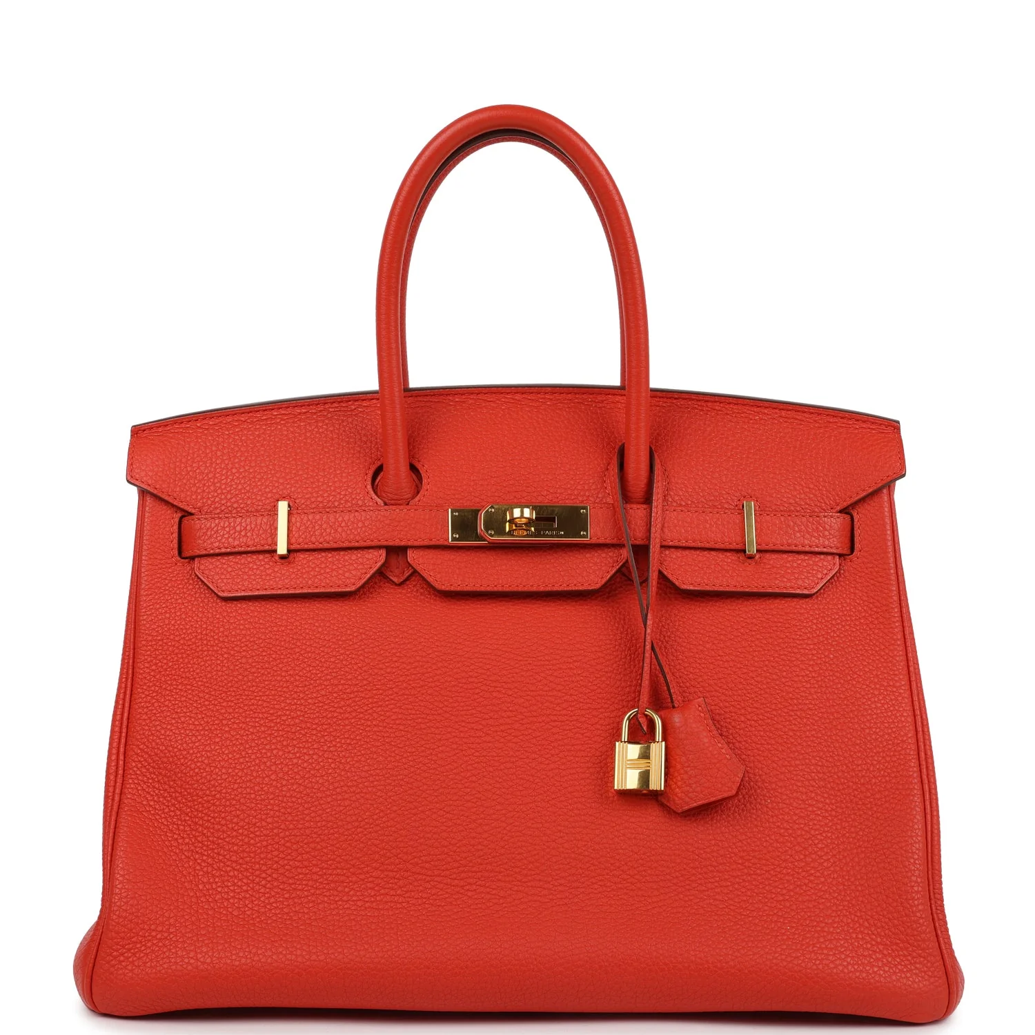 Pre-owned Hermes Birkin 35 Capucine Togo Gold Hardware