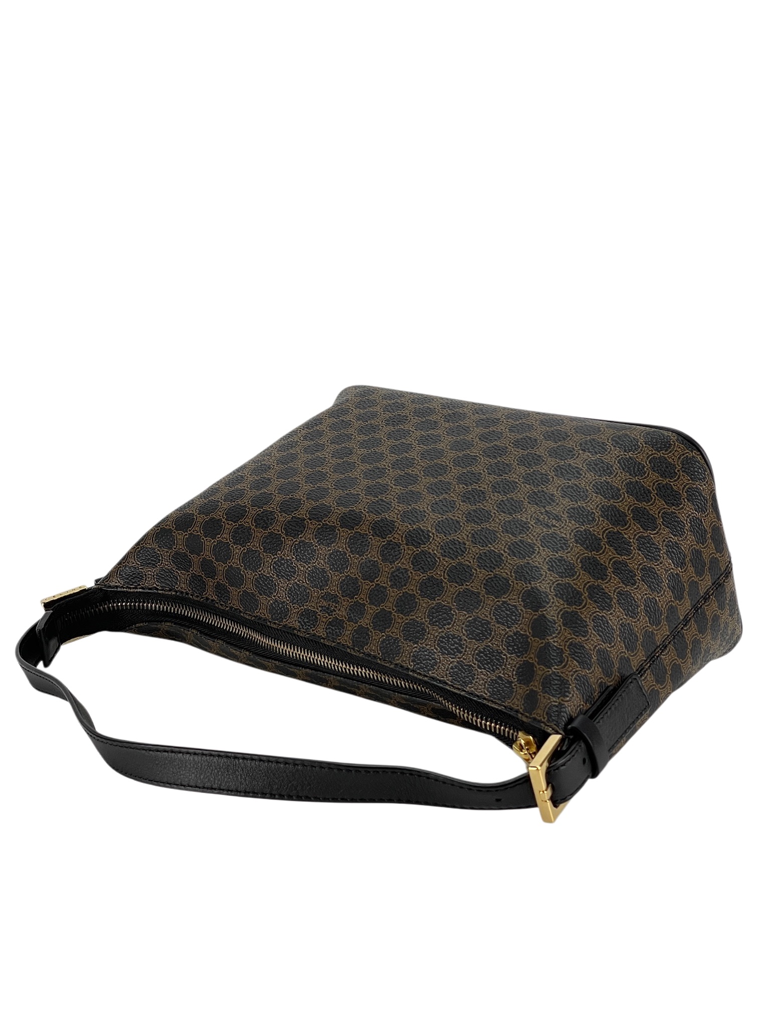 CELINE - Black Brown Macadam Pochette Hobo Bag