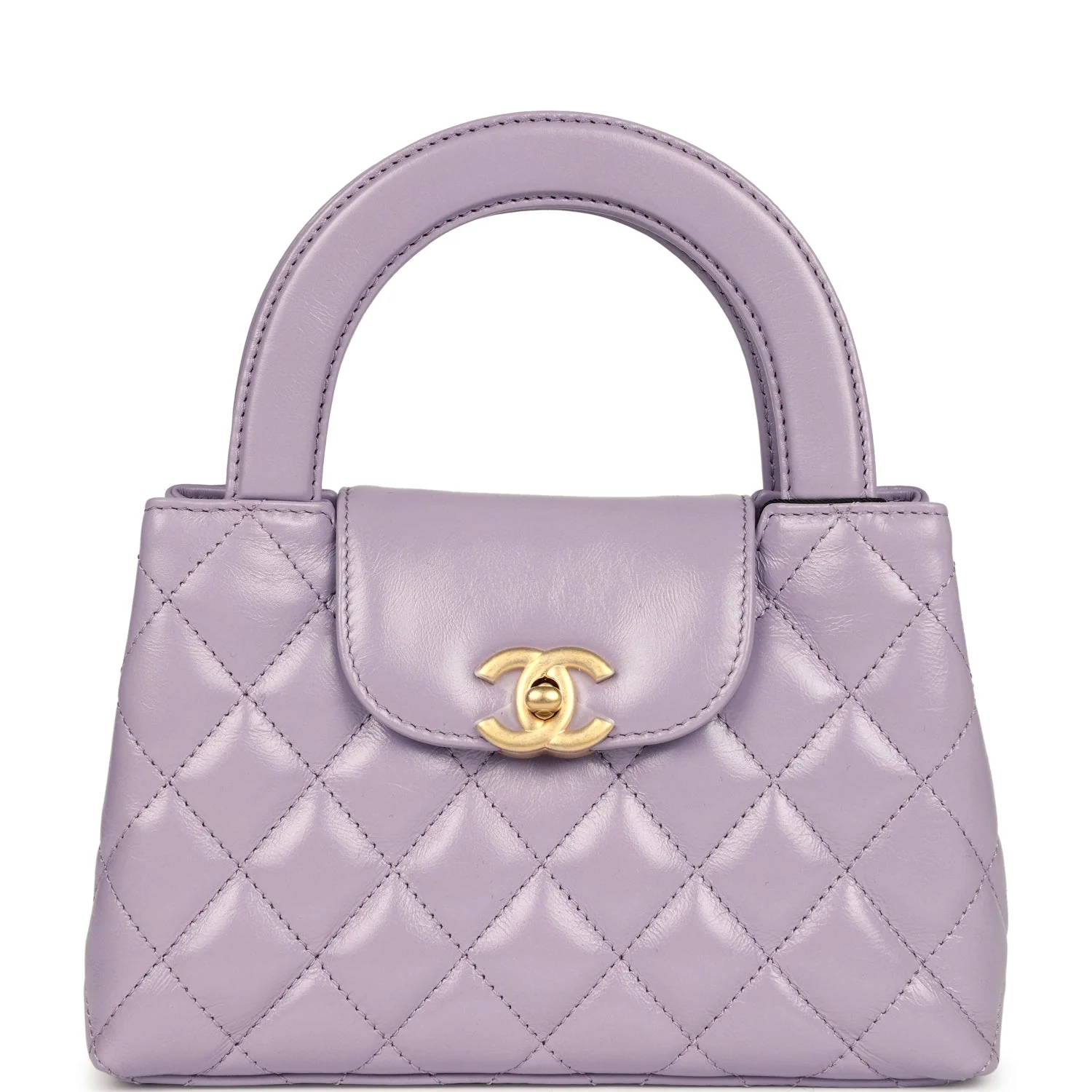 Chanel Small Kelly Shopper Light Purple Shiny Aged Calfskin Brushed Gold Hardware