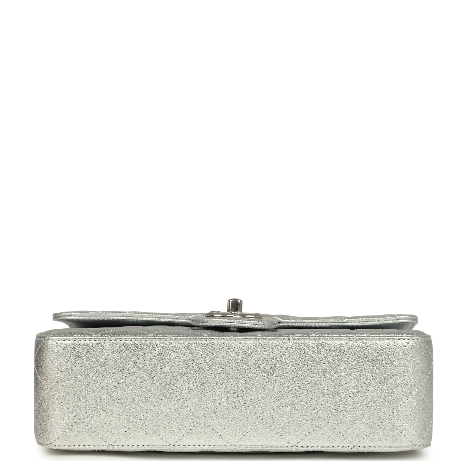 Chanel Small CC Crush Flap Bag Silver Metallic Caviar Silver Hardware