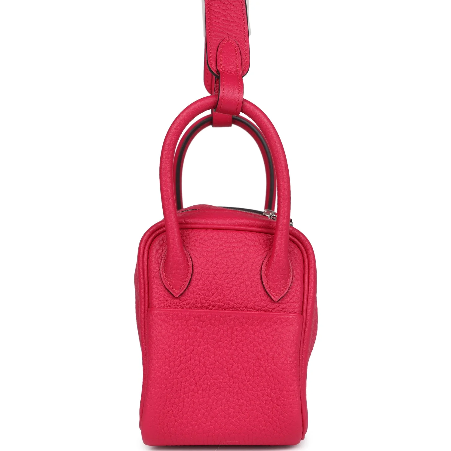 Hermes Mini Lindy Framboise Clemence Palladium Hardware