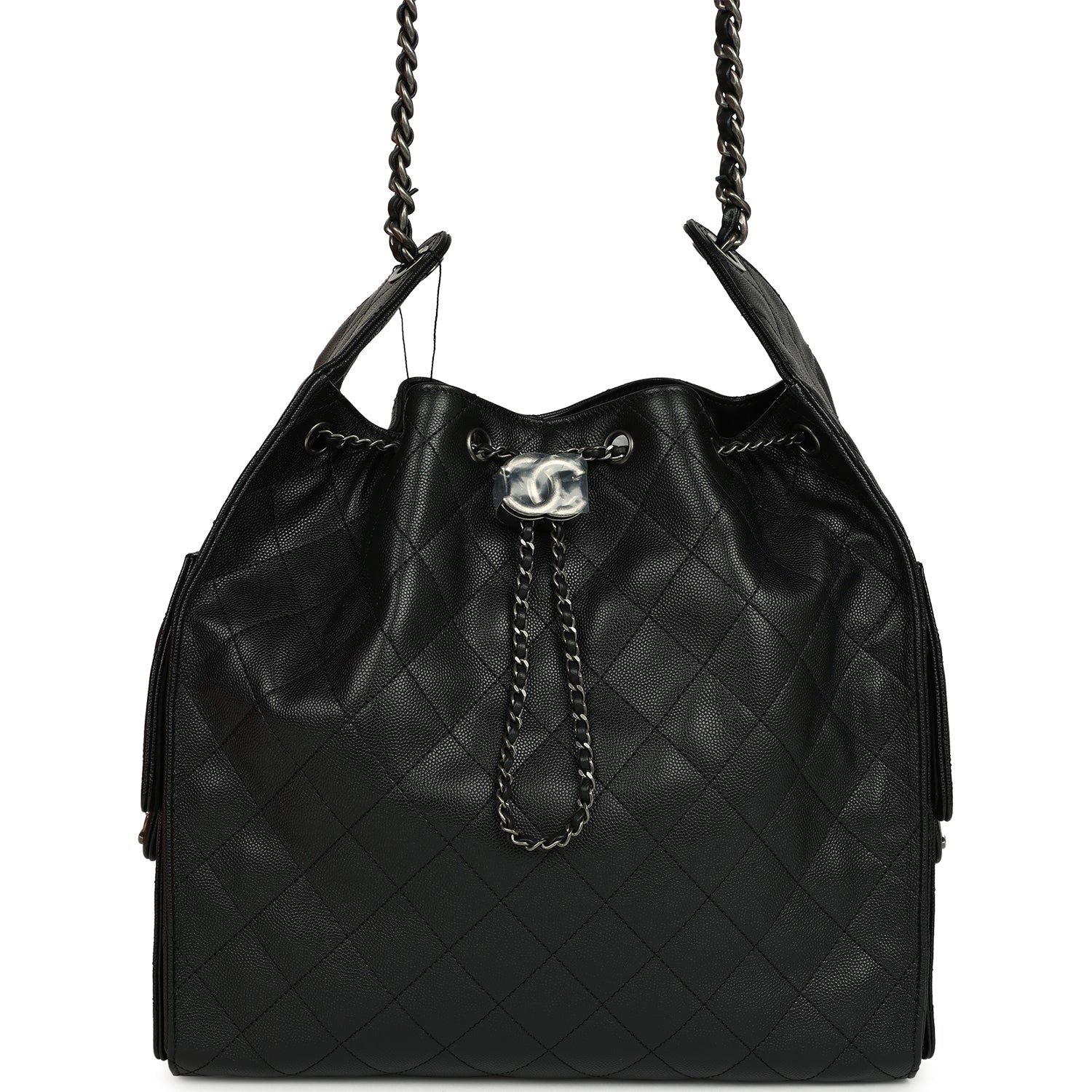 Chanel Medium 25 Hobo Bag Black Caviar Aged Ruthenium Hardware