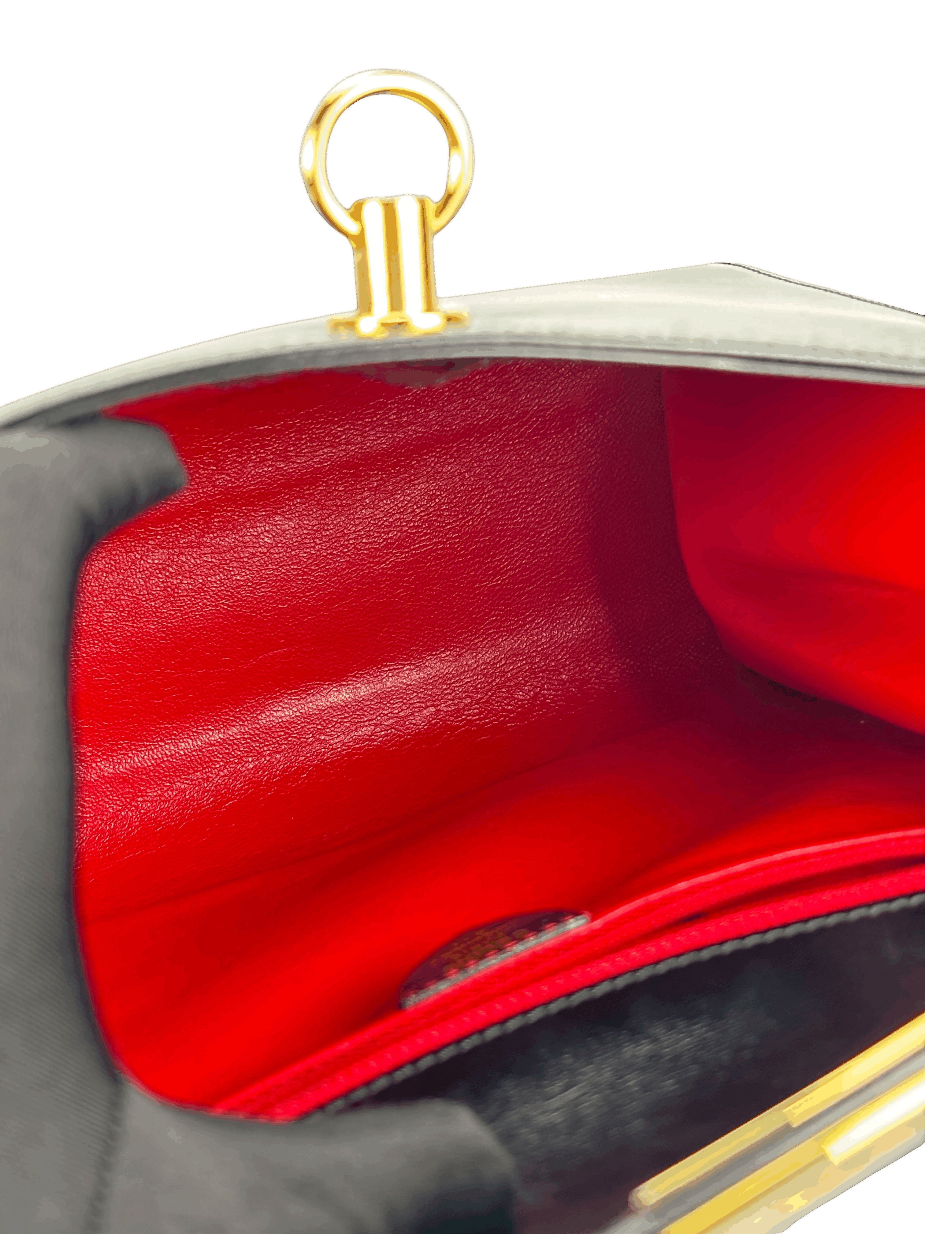 CELINE - Black Leather Kelly 2Way Bag Gold Hardware