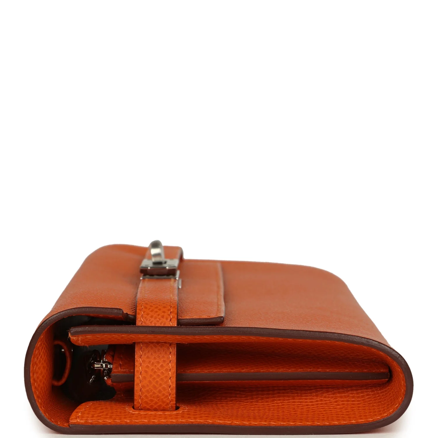 Hermes Kelly Wallet To Go Orange Epsom Palladium Hardware