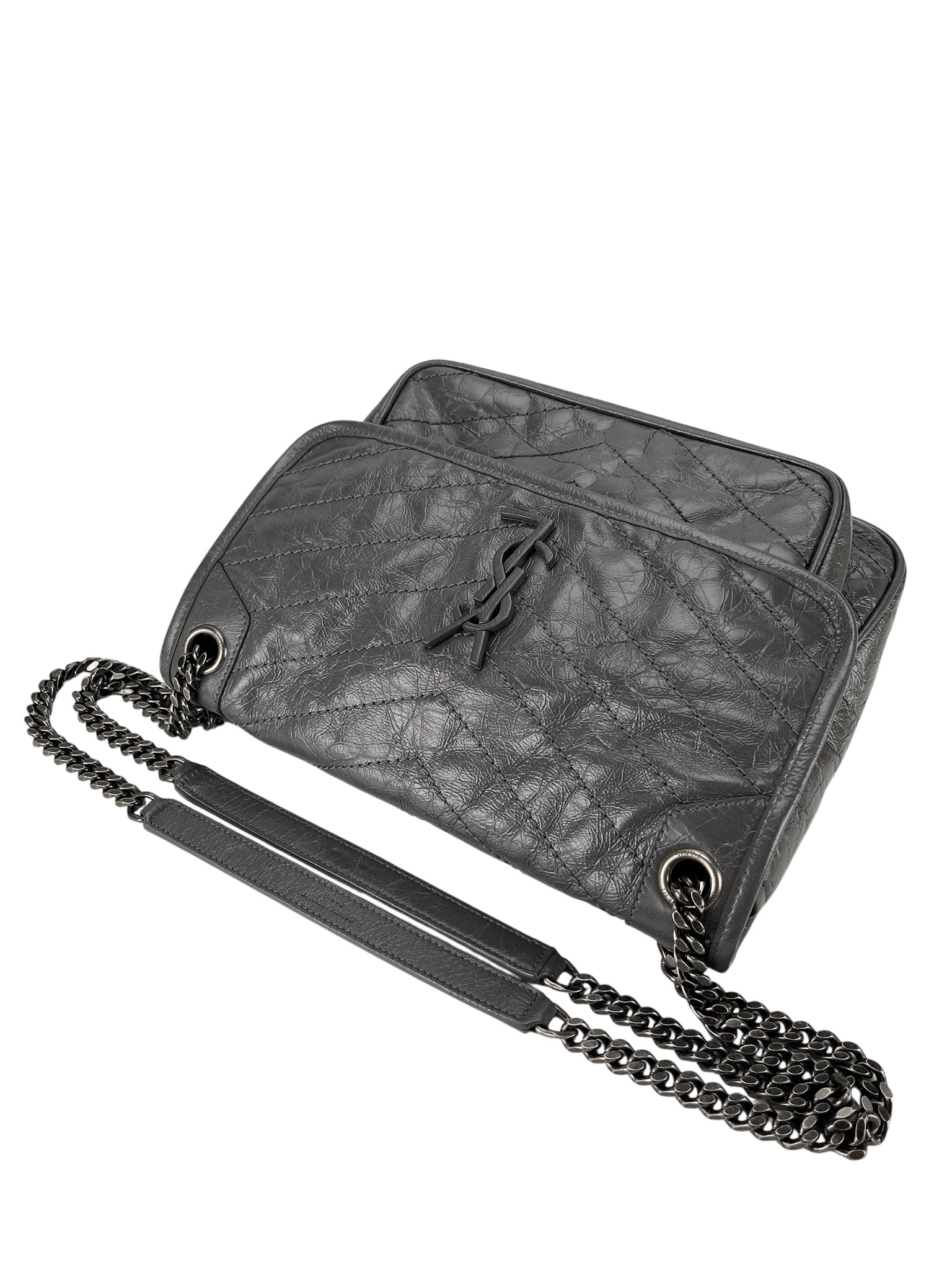 SAINT LAURENT - Medium Niki Grey Shoulder Bag