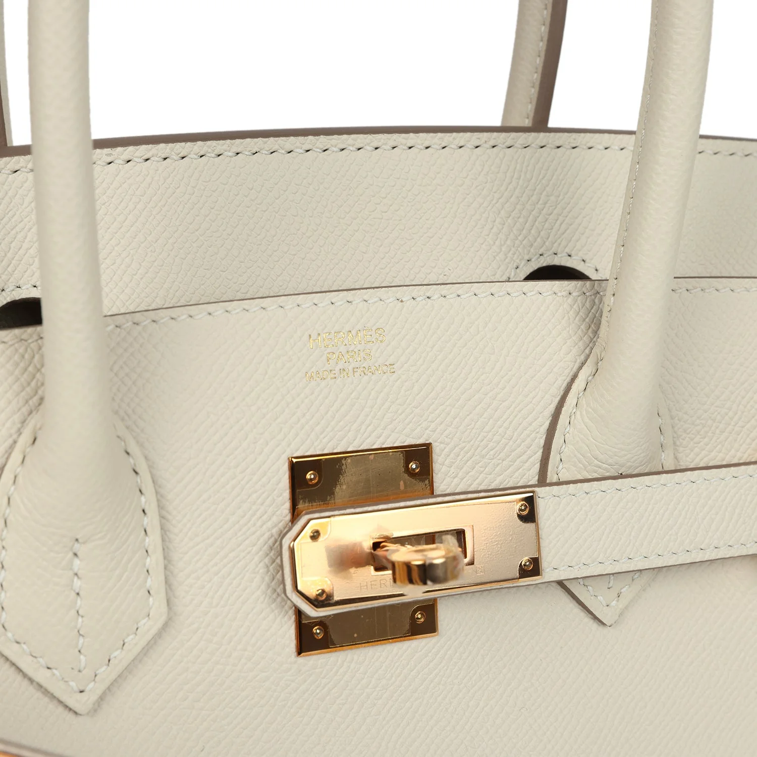 Pre-owned Hermes Birkin 30 Craie Epsom Rose Gold Hardware