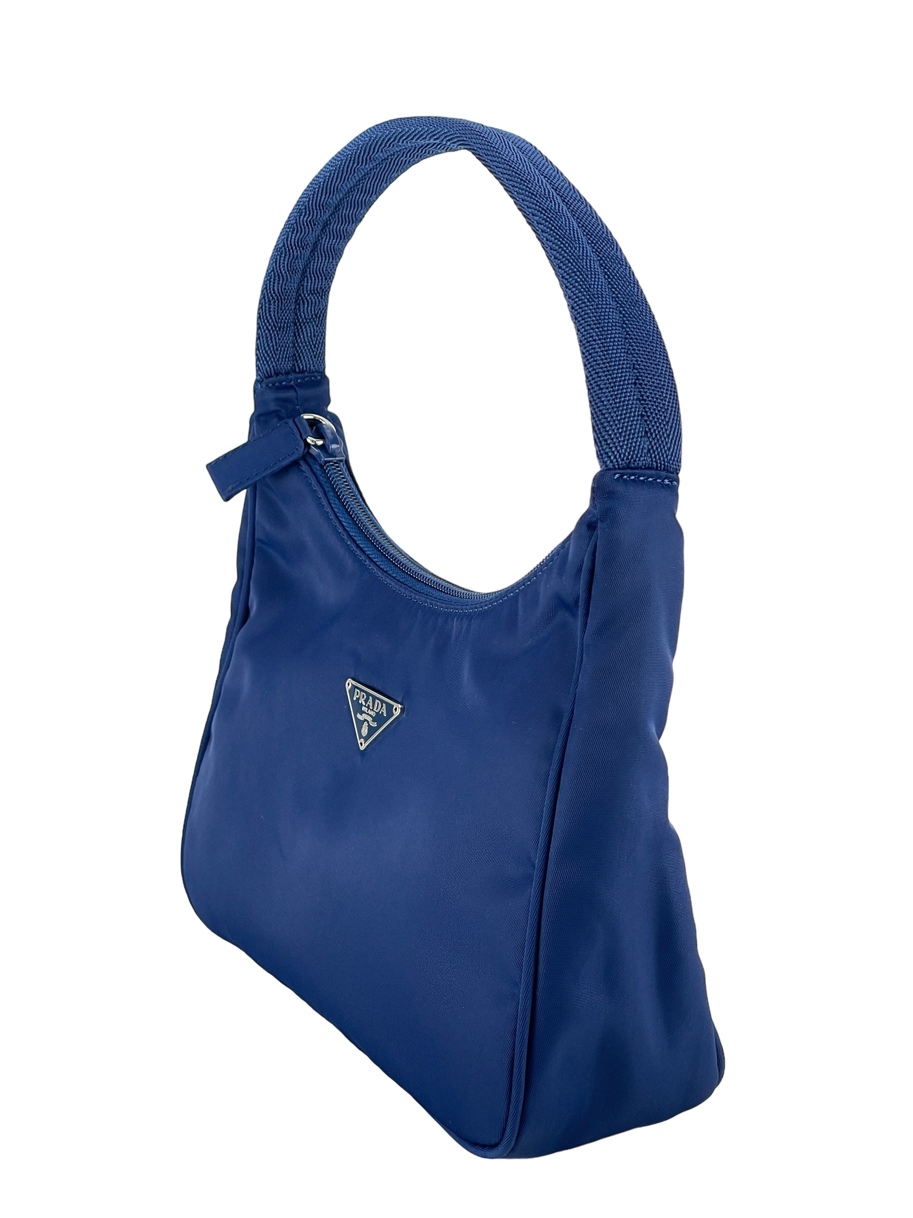 PRADA - Blue Nylon Hobo Bag
