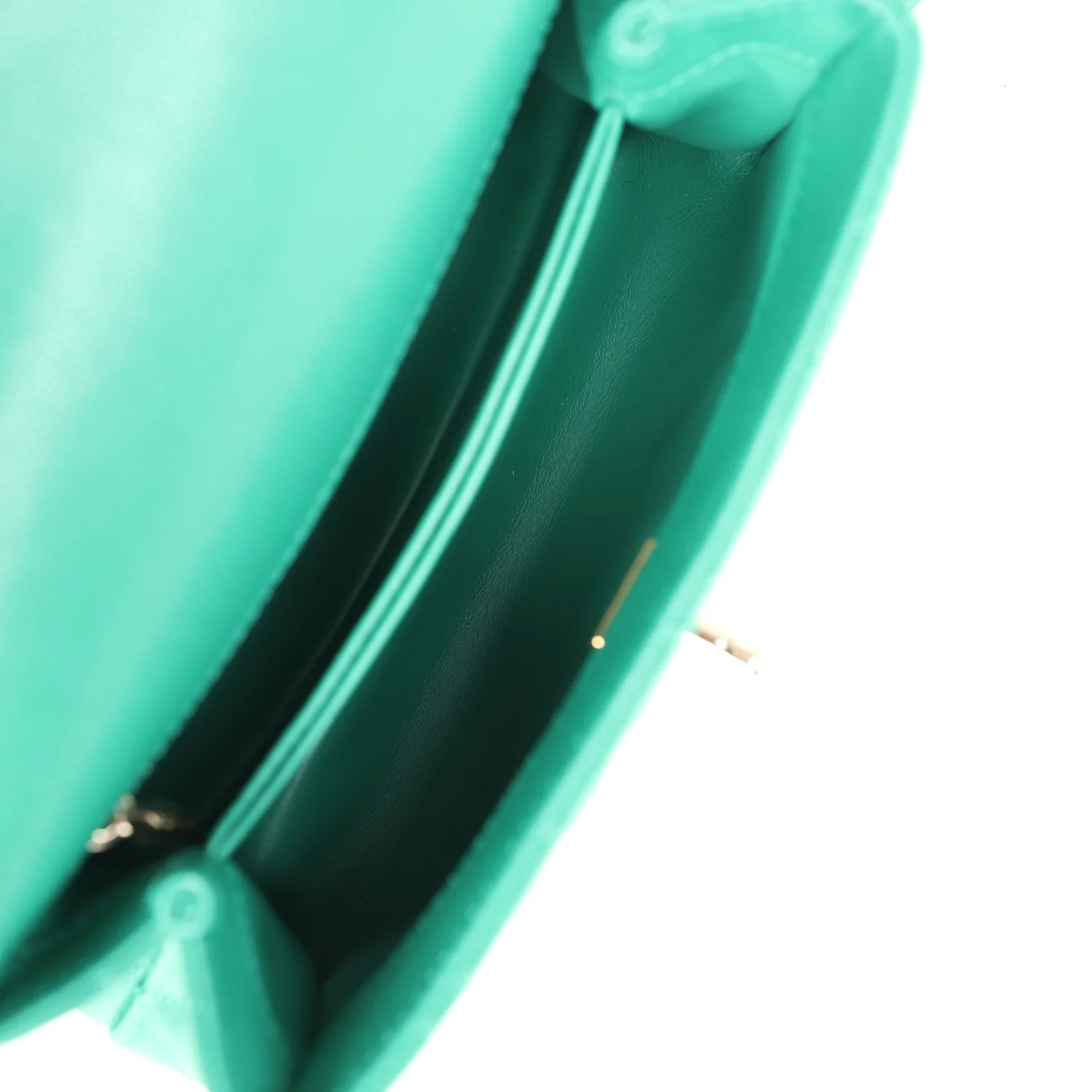 Chanel Small Coco Top Handle Flap Bag Dark Green Caviar Light Gold Hardware