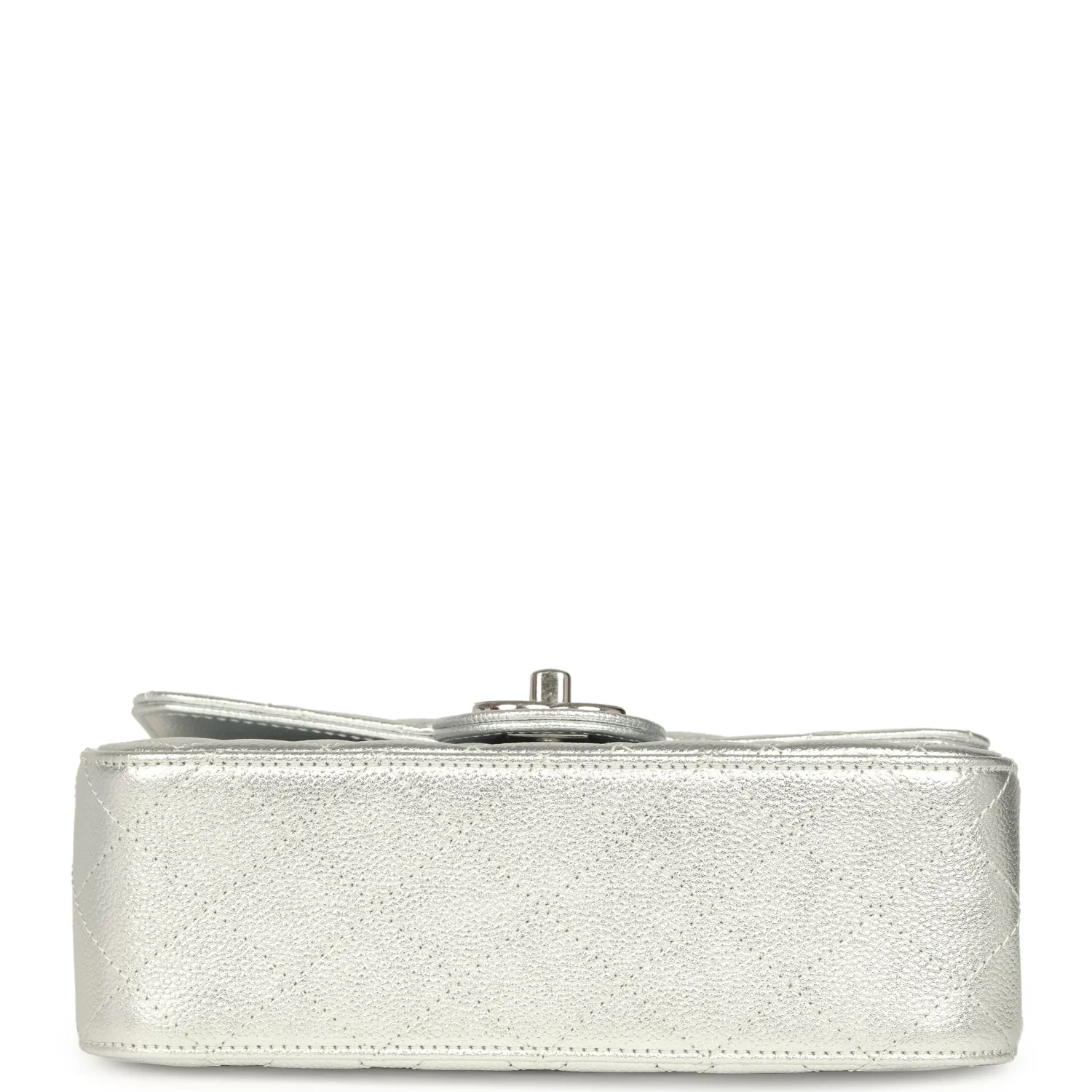 Chanel Mini CC Crush Flap Bag Silver Metallic Caviar Silver Hardware