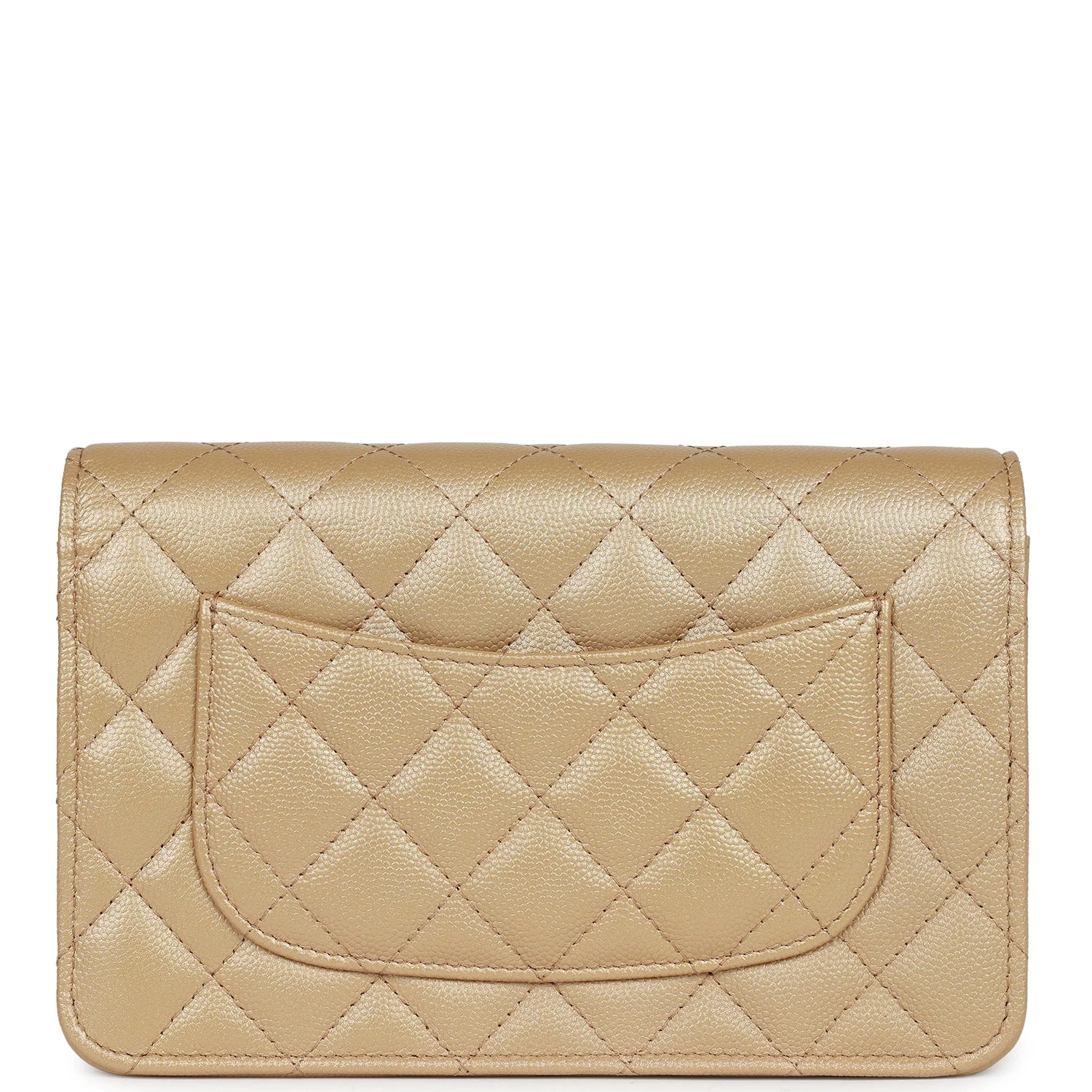 Chanel Wallet On Chain WOC Beige Iridescent Caviar Silver Hardware