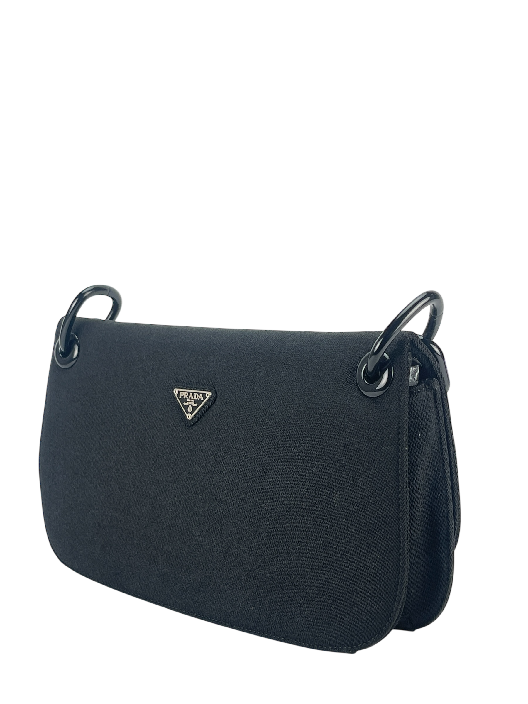 PRADA - Black Nylon Plastic Chain Shoulder Bag