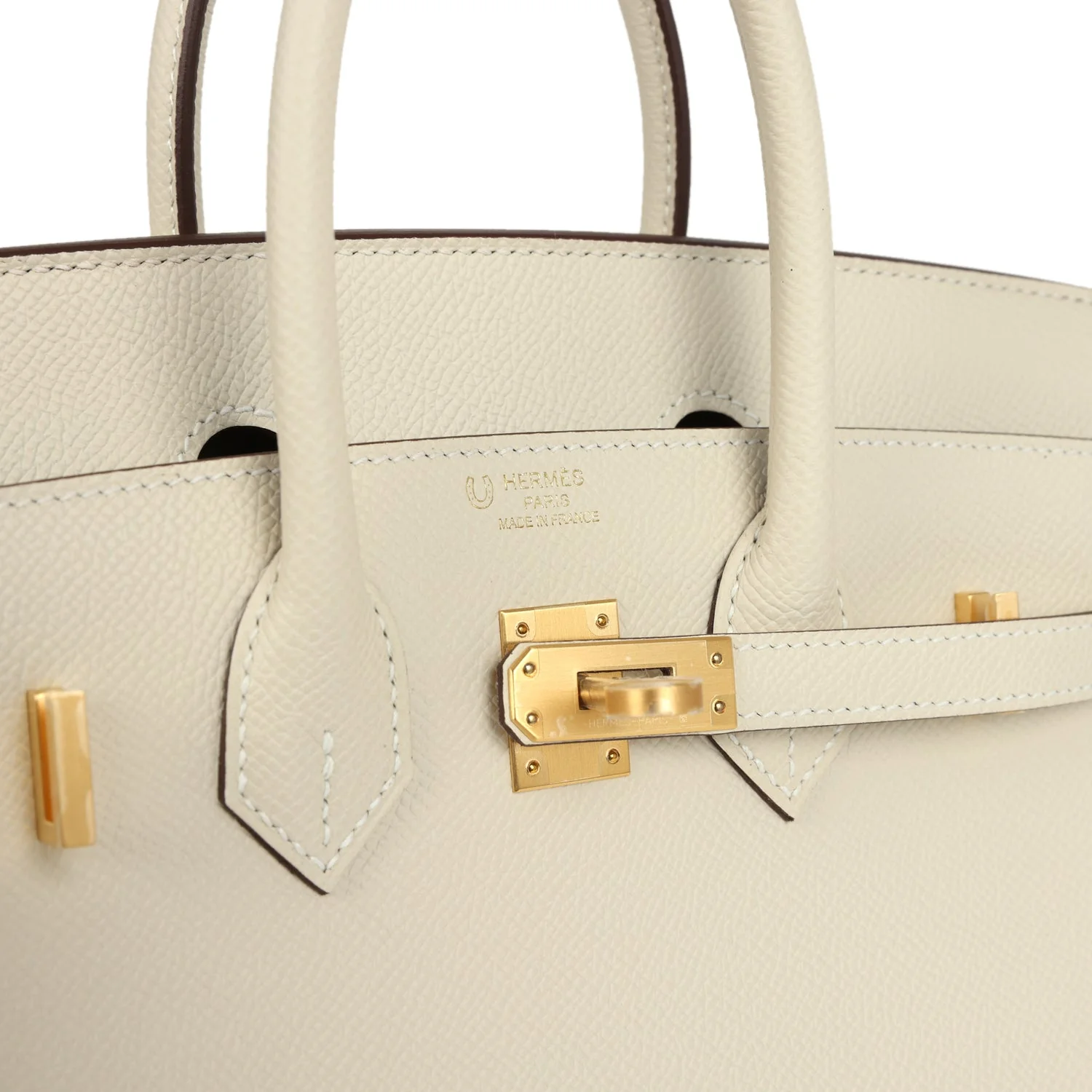 Hermes Special Order (HSS) Birkin Sellier 25 Craie Verso Epsom Brushed Gold Hardware