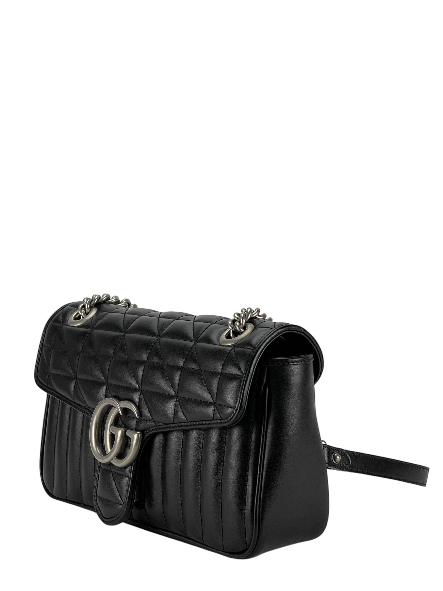 GUCCI - Black GG Marmont Matelasse Shoulder Bag