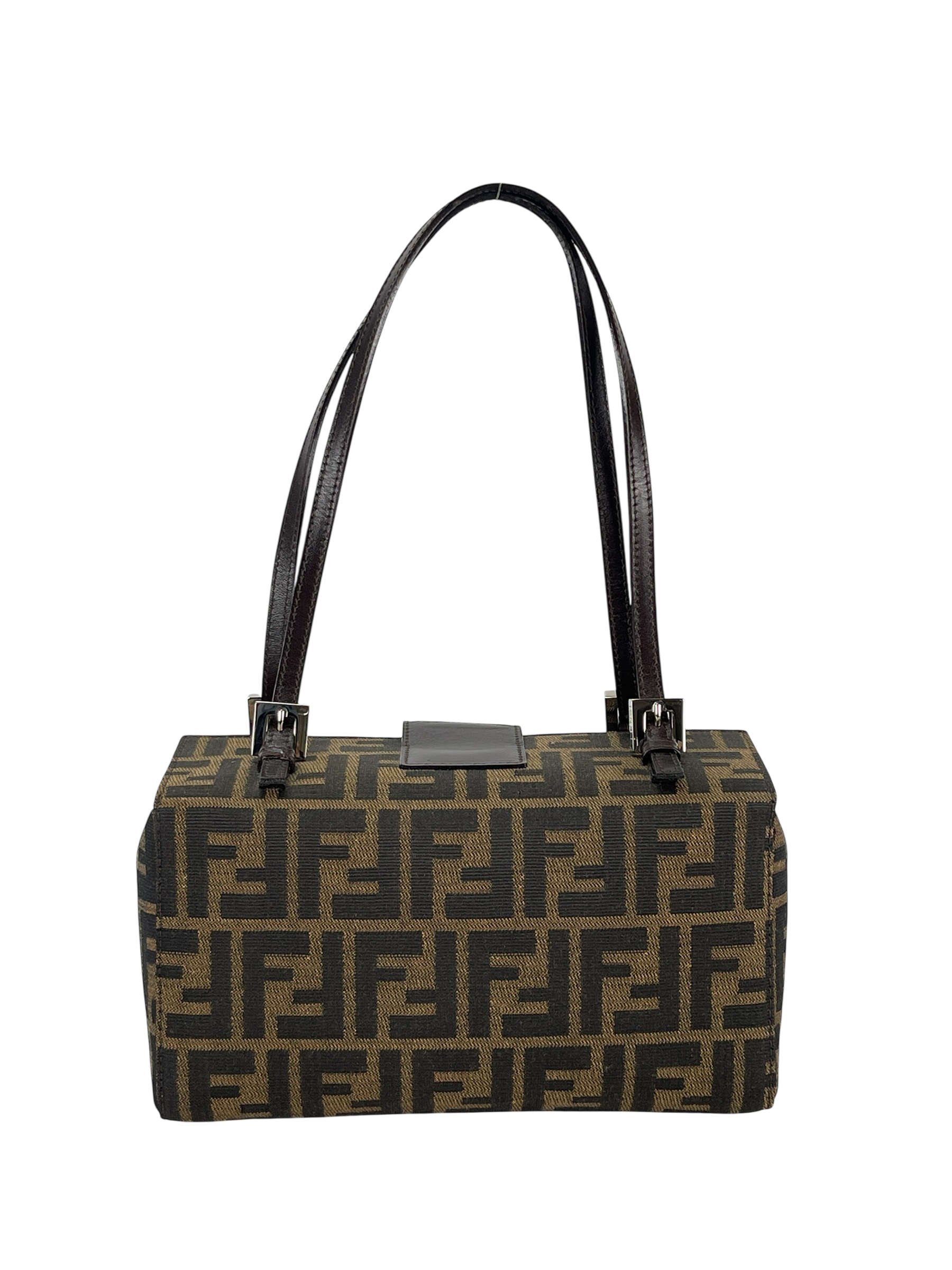 FENDI - Brown Canvas Zucca Pattern Handbag