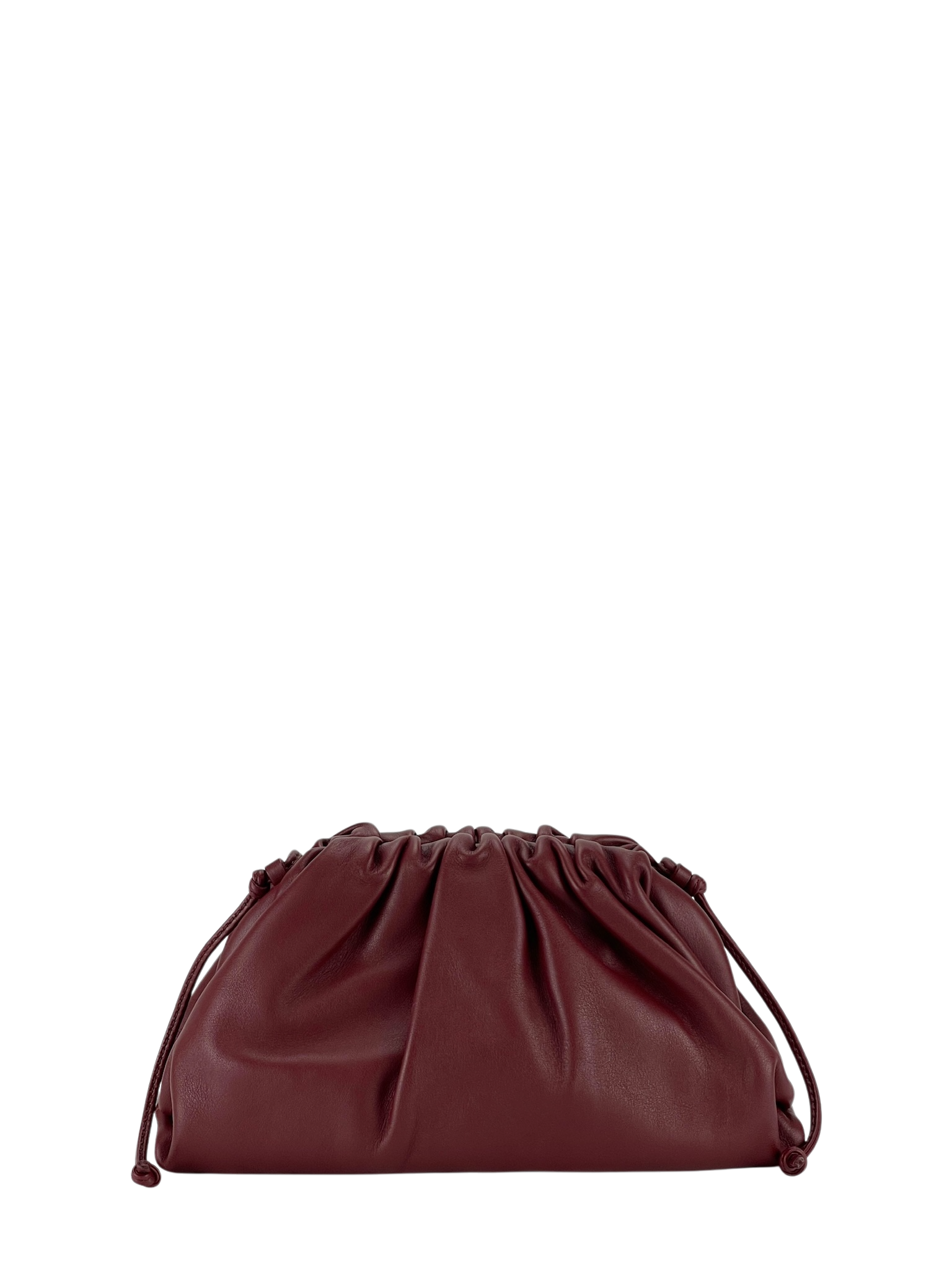 BOTTEGA VENETA - The Mini Pouch Bordeaux Claret Butter Calfskin
