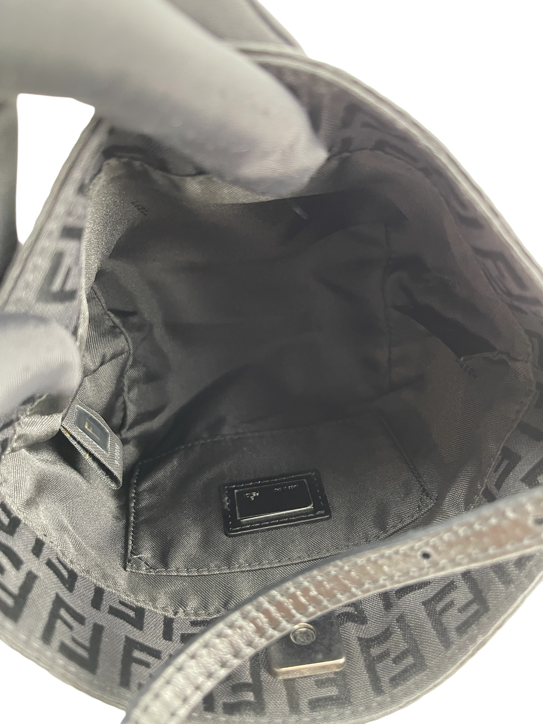 FENDI - Black Zucca Canvas Shoulder Bag