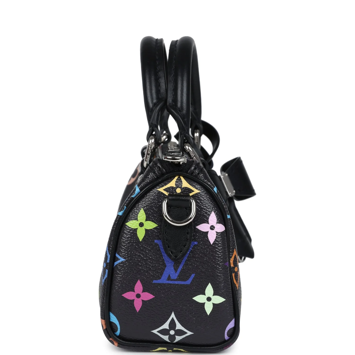 Louis Vuitton X Murakami Nano Speedy Bag Black Multicolor Monogram Gold Hardware