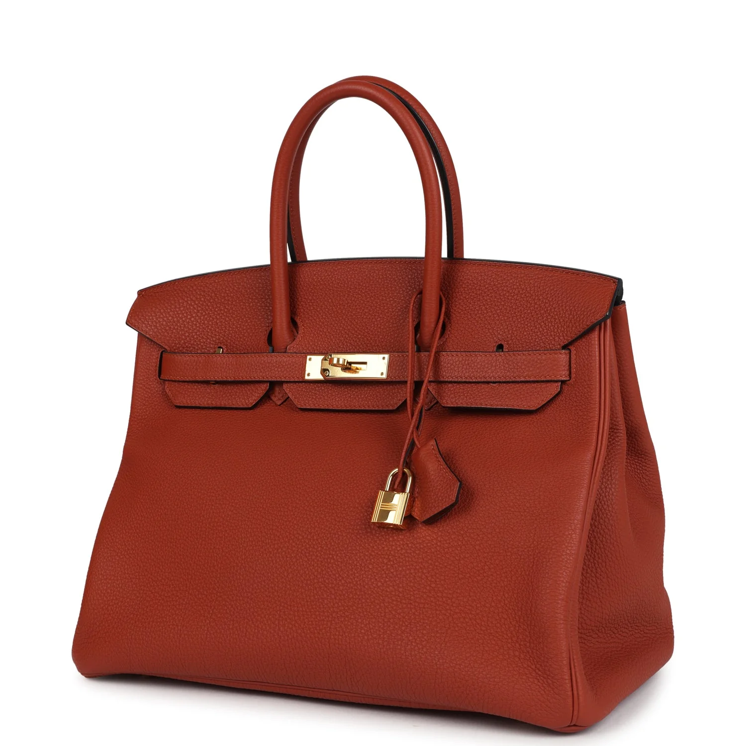 Pre-owned Hermes Birkin 35 Cuivre Togo Gold Hardware