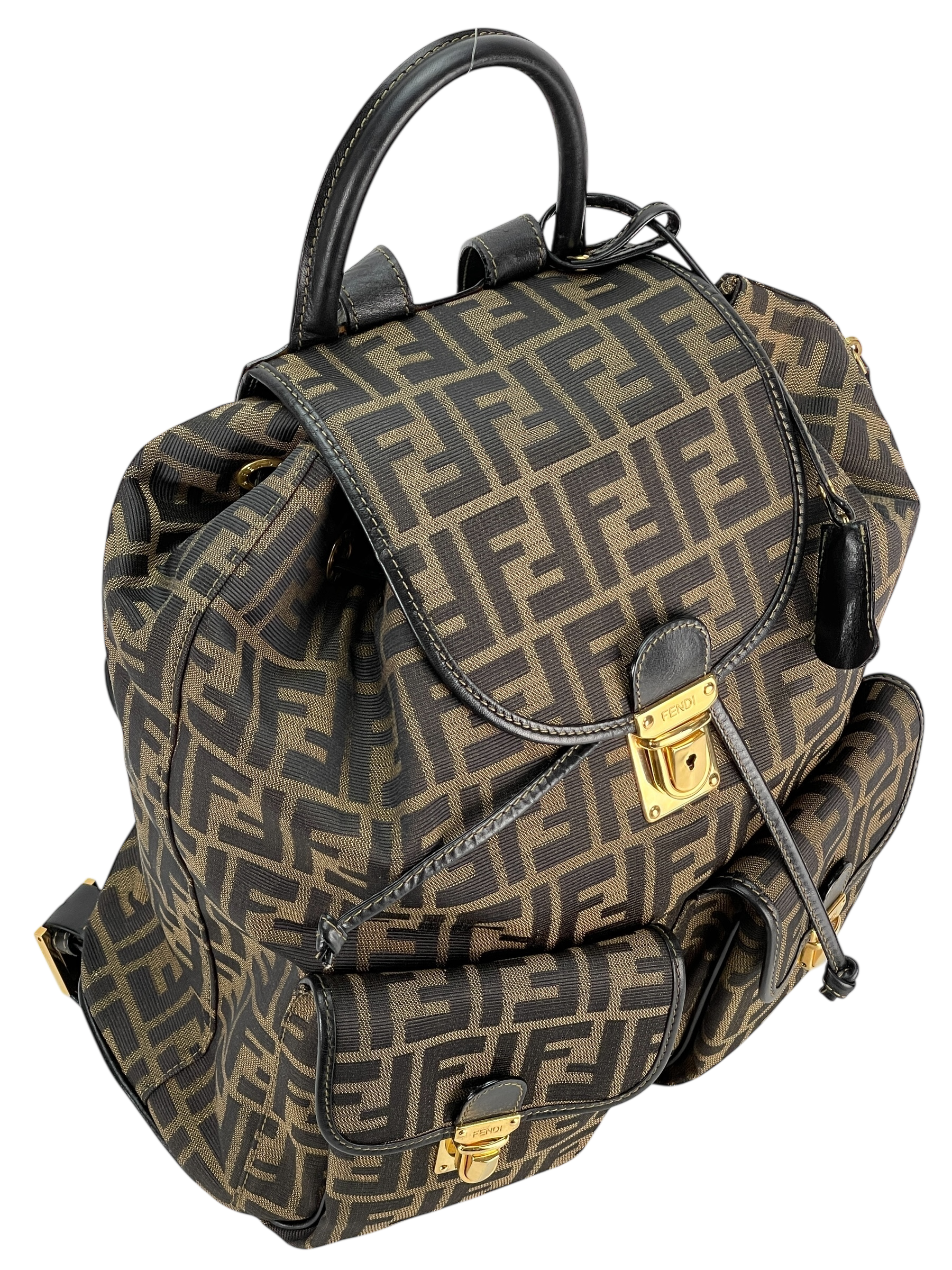 FENDI - Zucca Canvas Backpack Pattern Shoulder Bag
