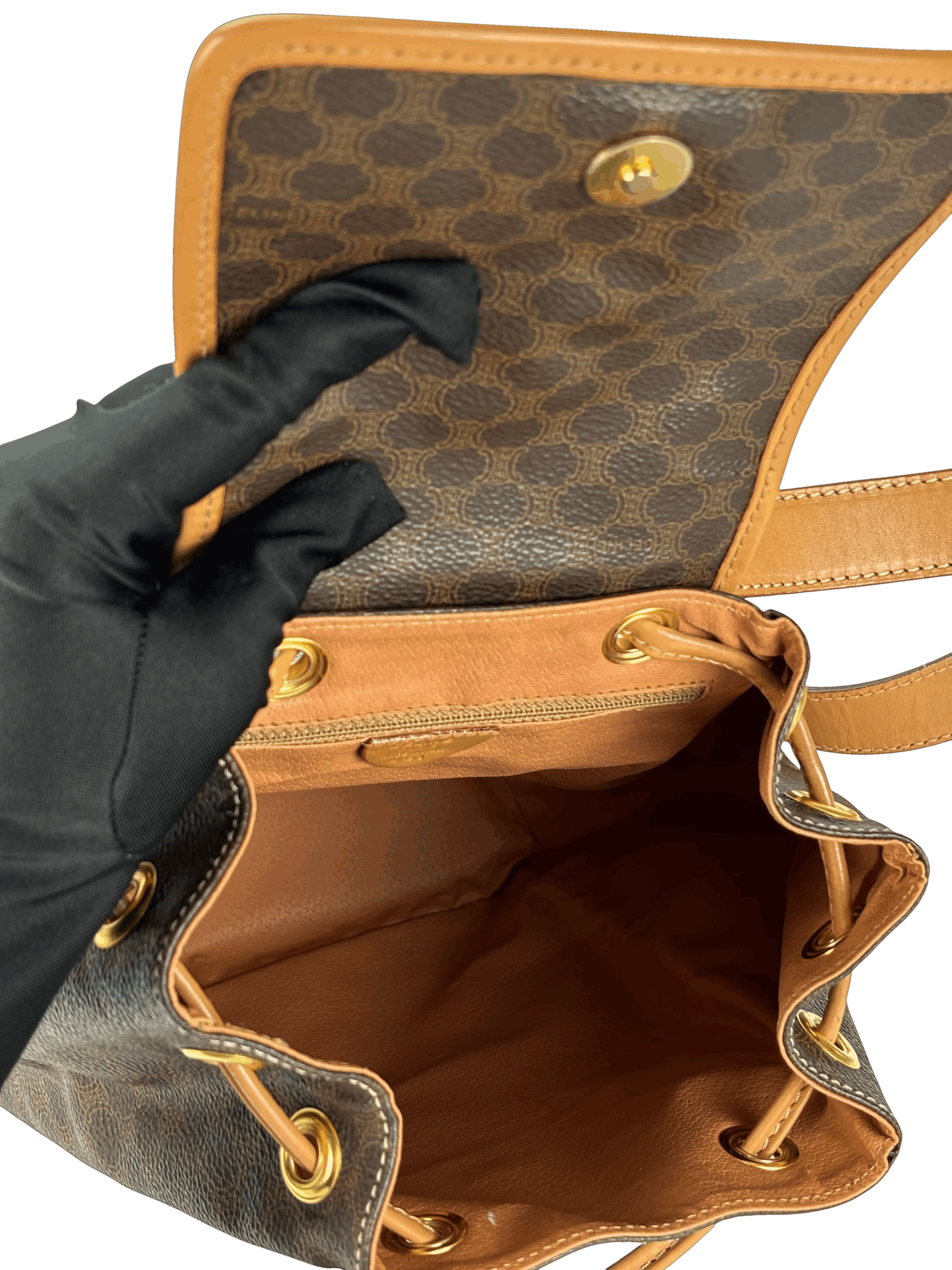 CELINE - Brown Macadam Backpack PVC