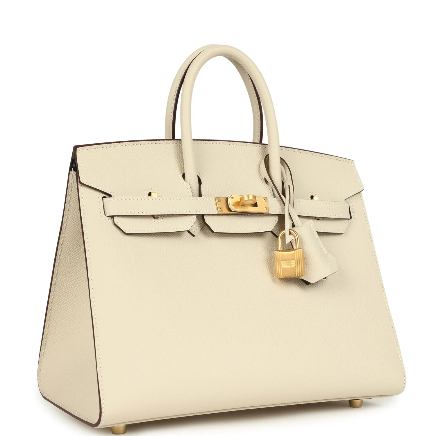 Hermes Special Order (HSS) Birkin Sellier 25 Craie Verso Epsom Brushed Gold Hardware