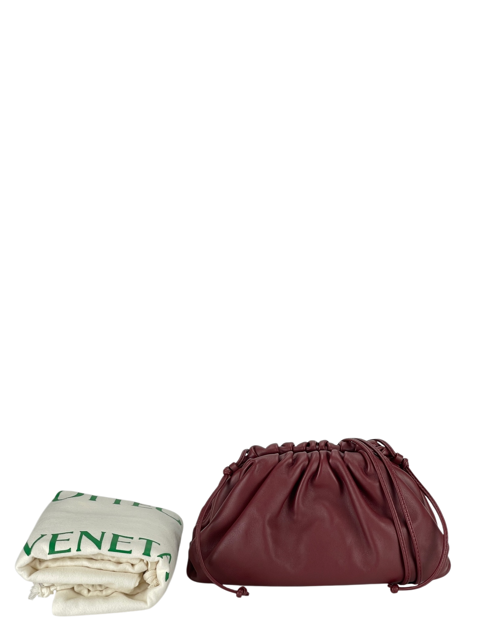 BOTTEGA VENETA - The Mini Pouch Bordeaux Claret Butter Calfskin