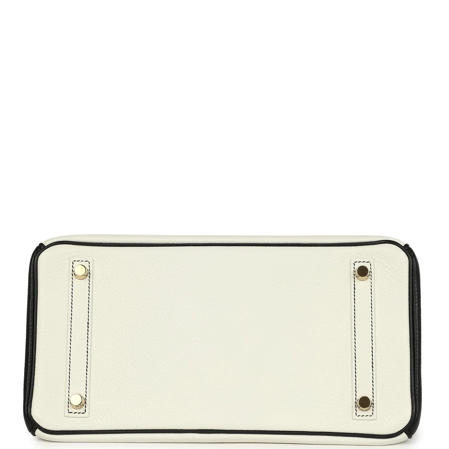 Pre-owned Hermes Special Order (HSS) Birkin 30 White and Black Clemence Permabrass Hardware