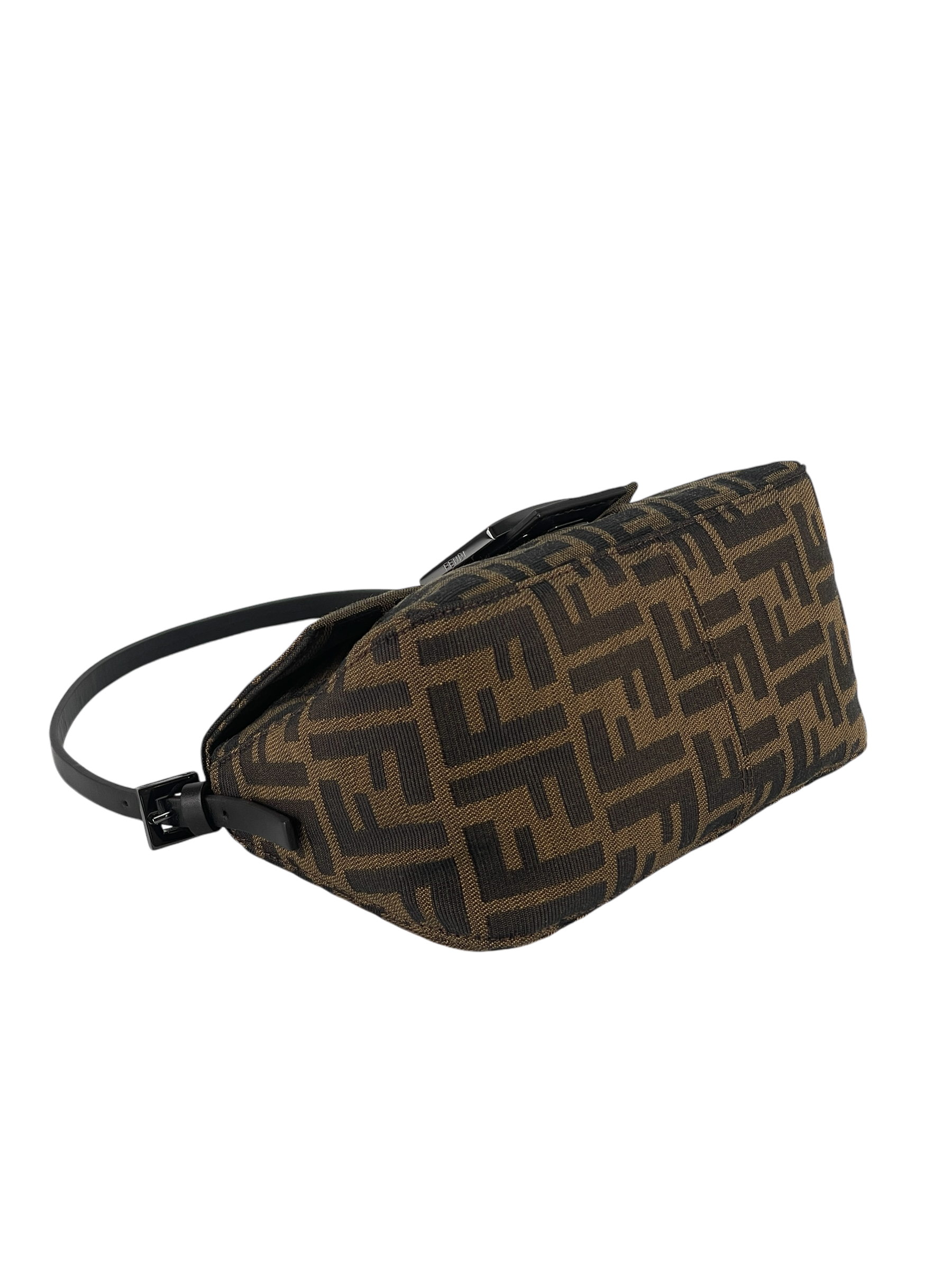 FENDI - Brown Zucca Baguette Handbag Silver Hardware