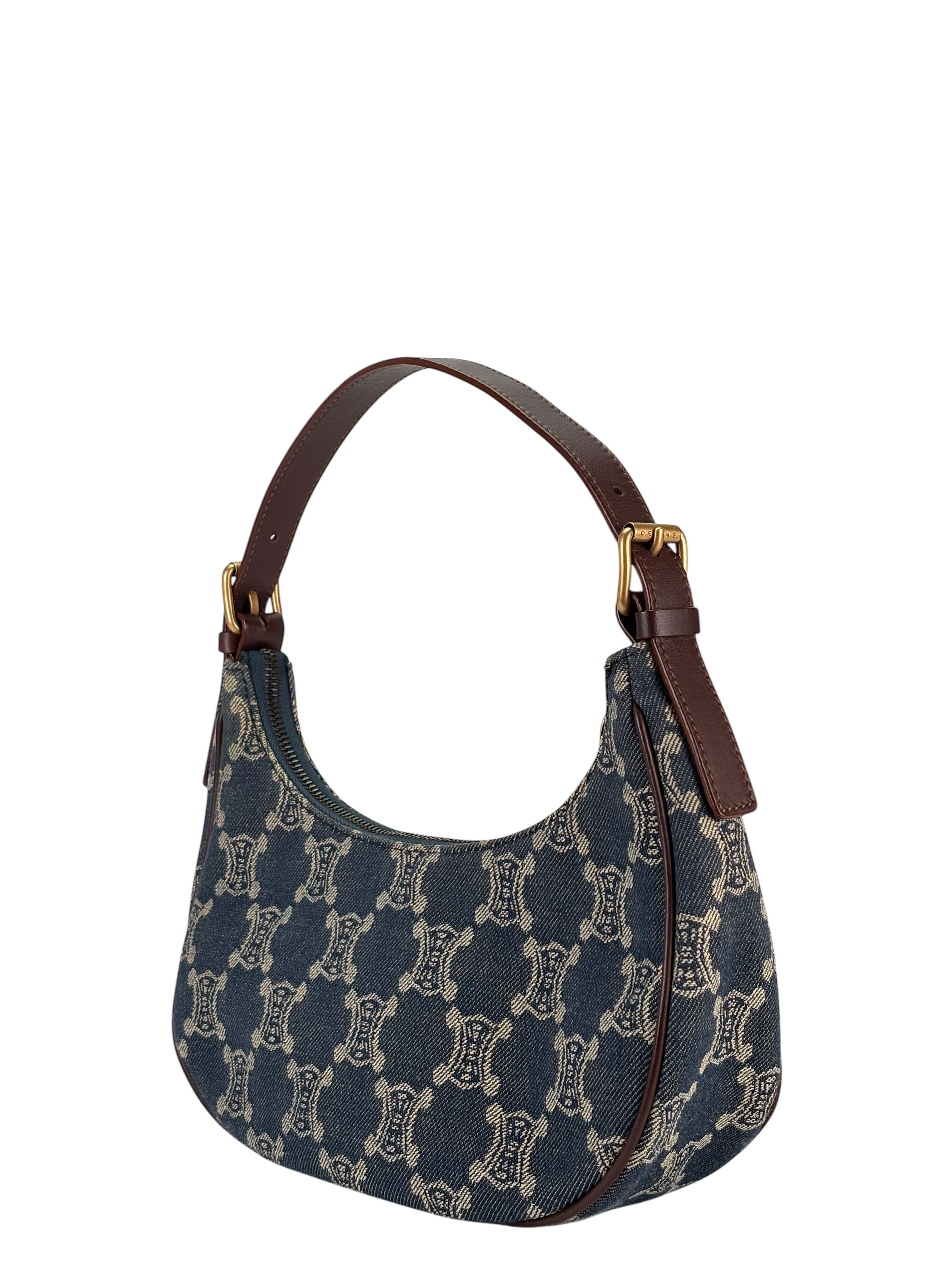 CELINE - Blue Denim Paris Macadam Shoulder Bag