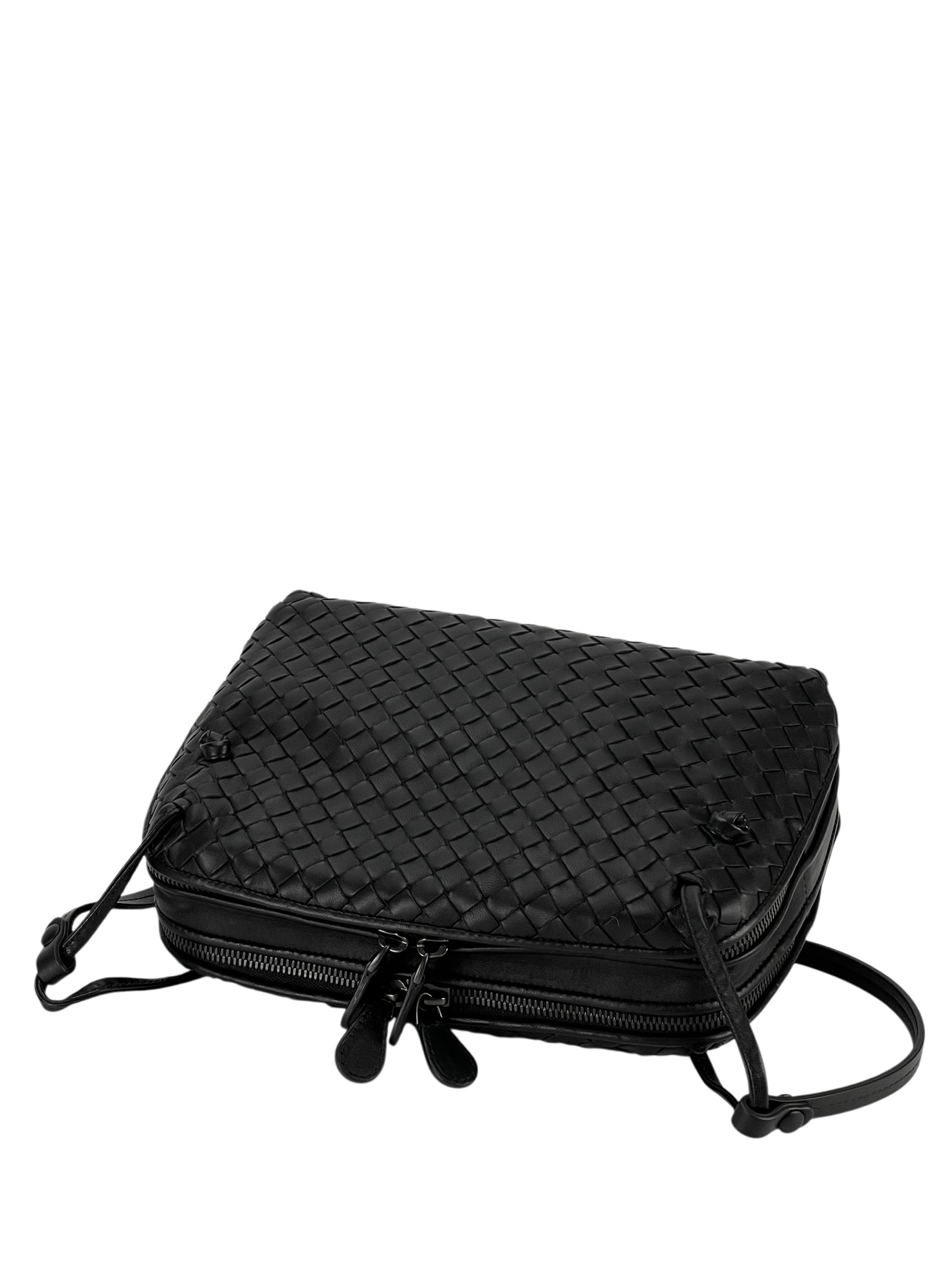 BOTTEGA VENETA - Black Nodini Intrecciato Crossbody Bag