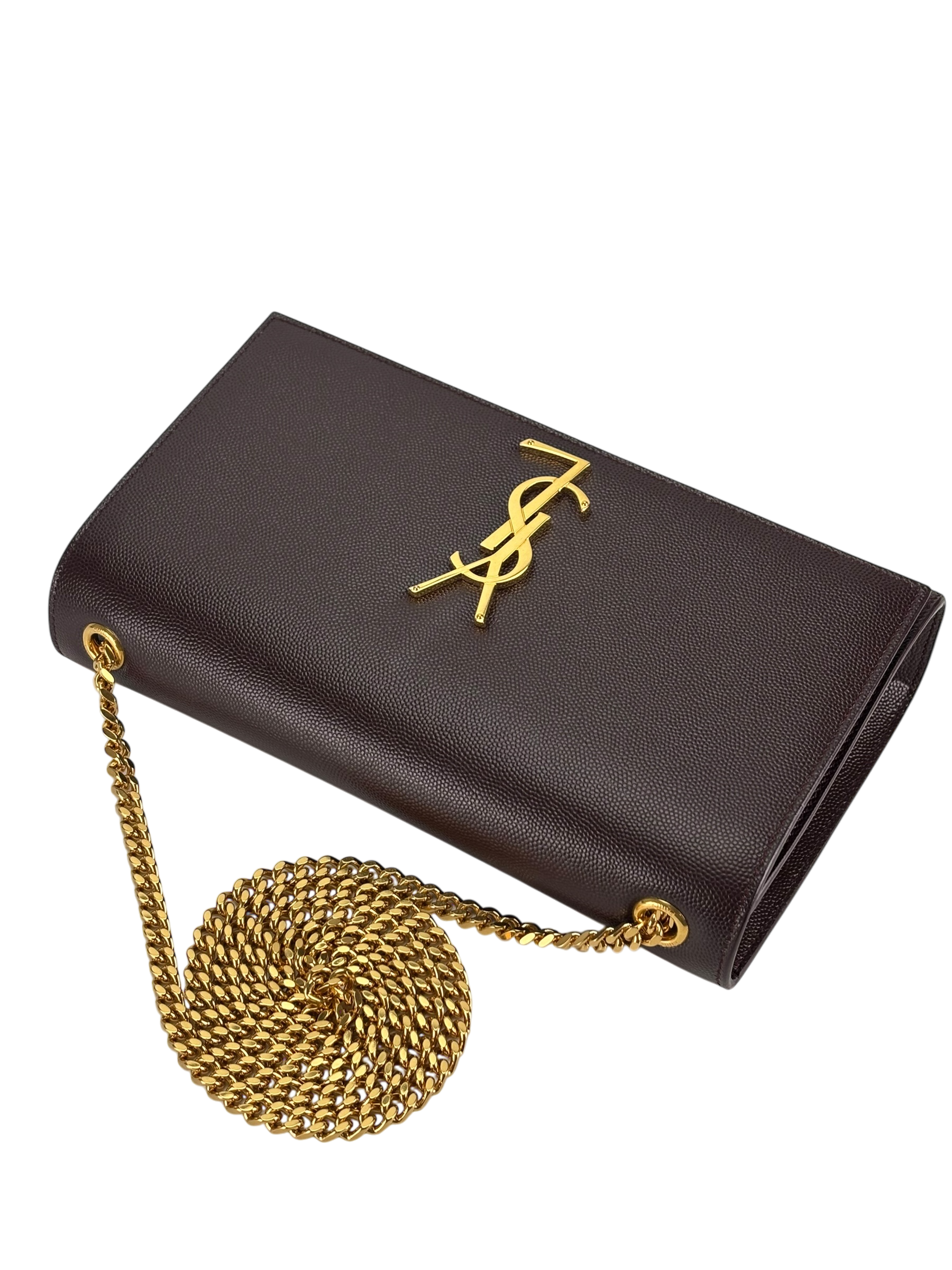 SAINT LAURENT - Medium Burgundy Kate shoulder bag