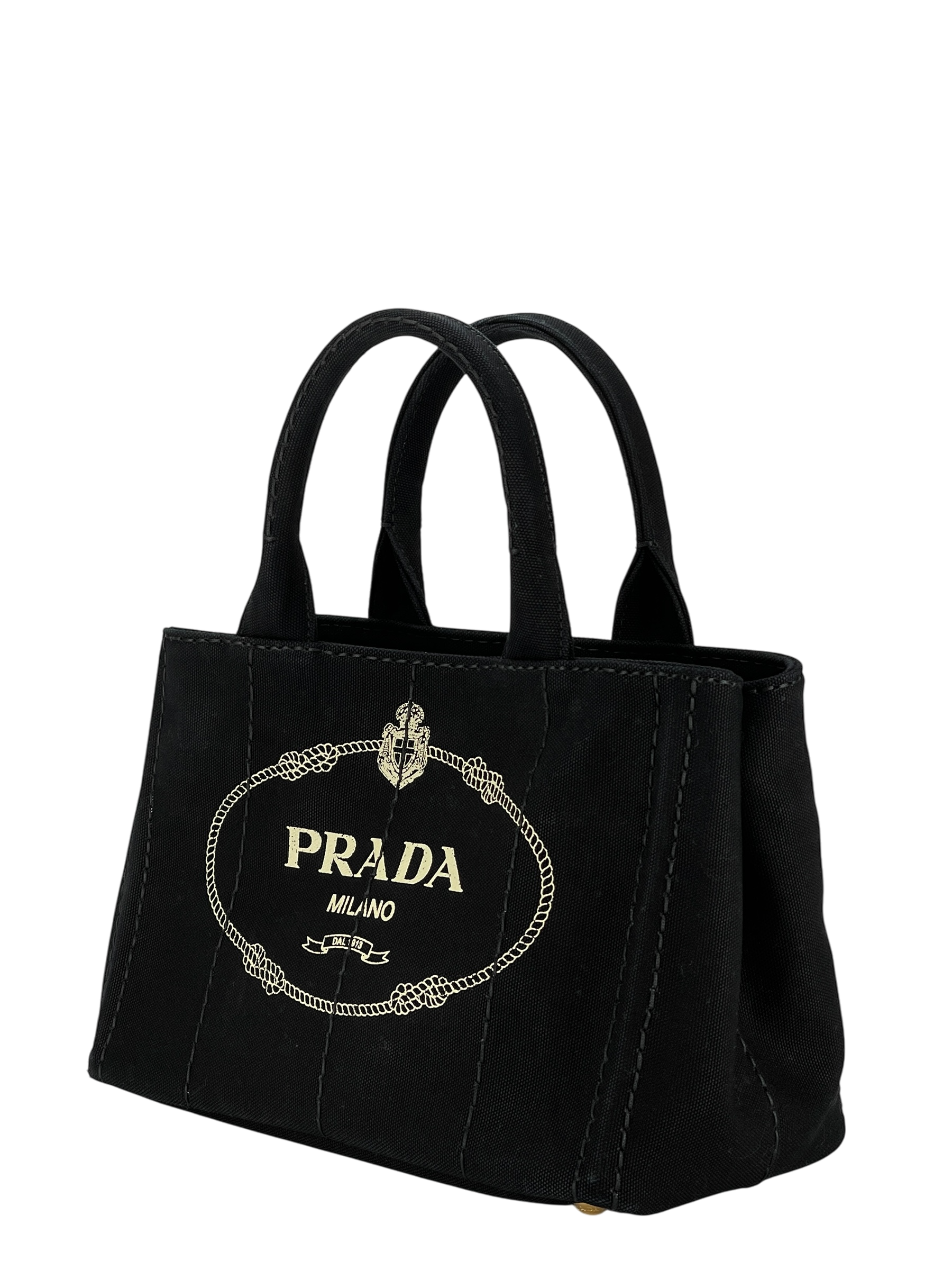 PRADA - Black Canvas Canapa Tote Bag