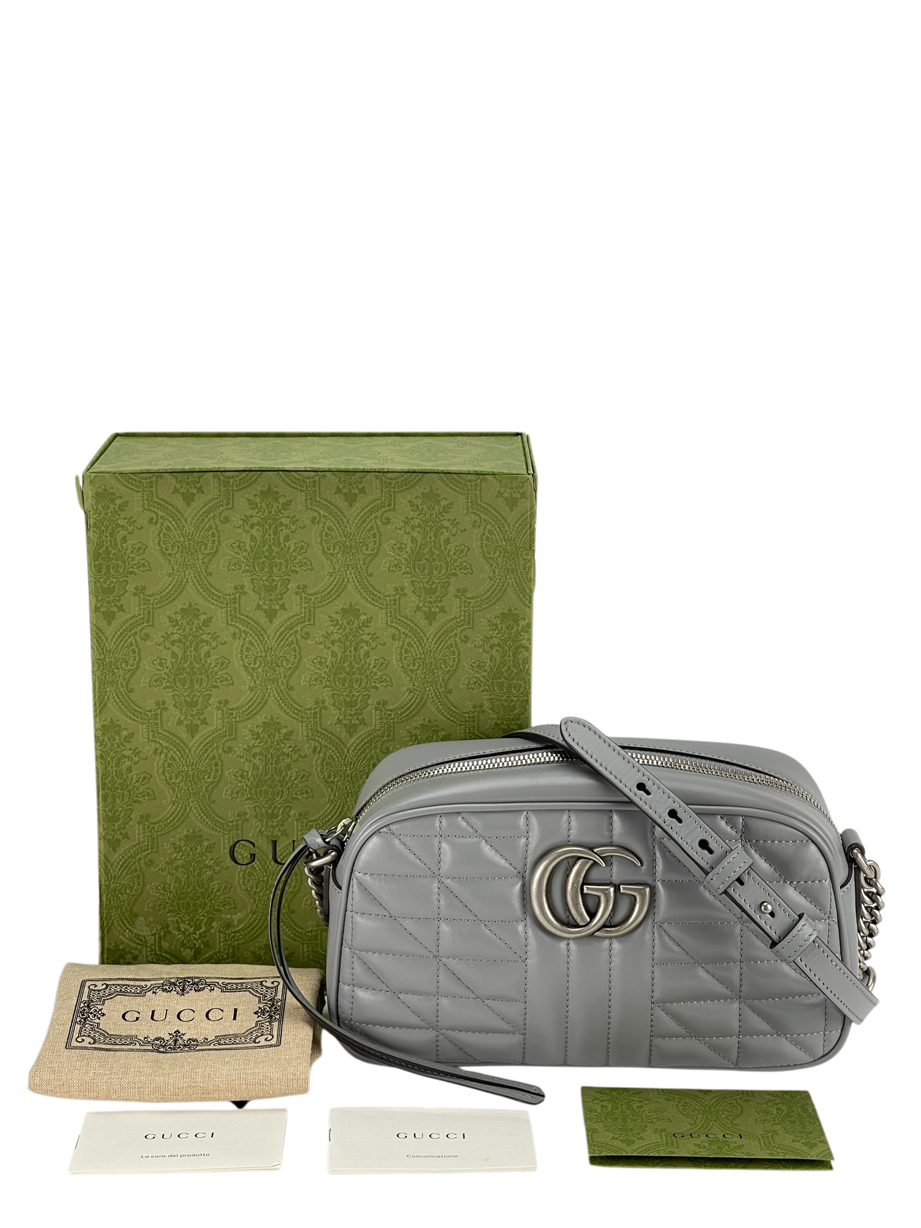 GUCCI - Grey GG Marmont Camera Bag