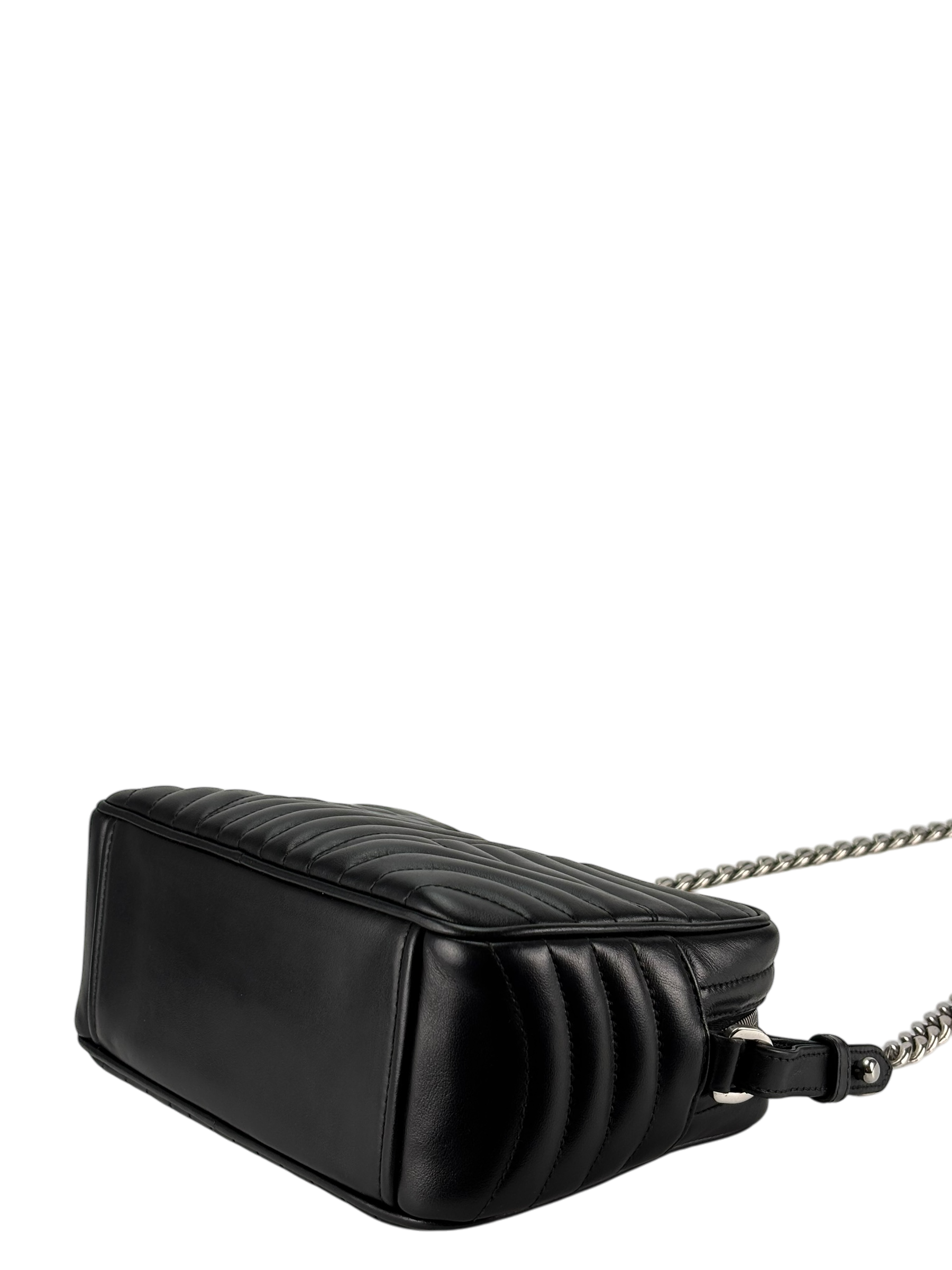 PRADA - Black Calfskin Soft Diagramme Camera Bag