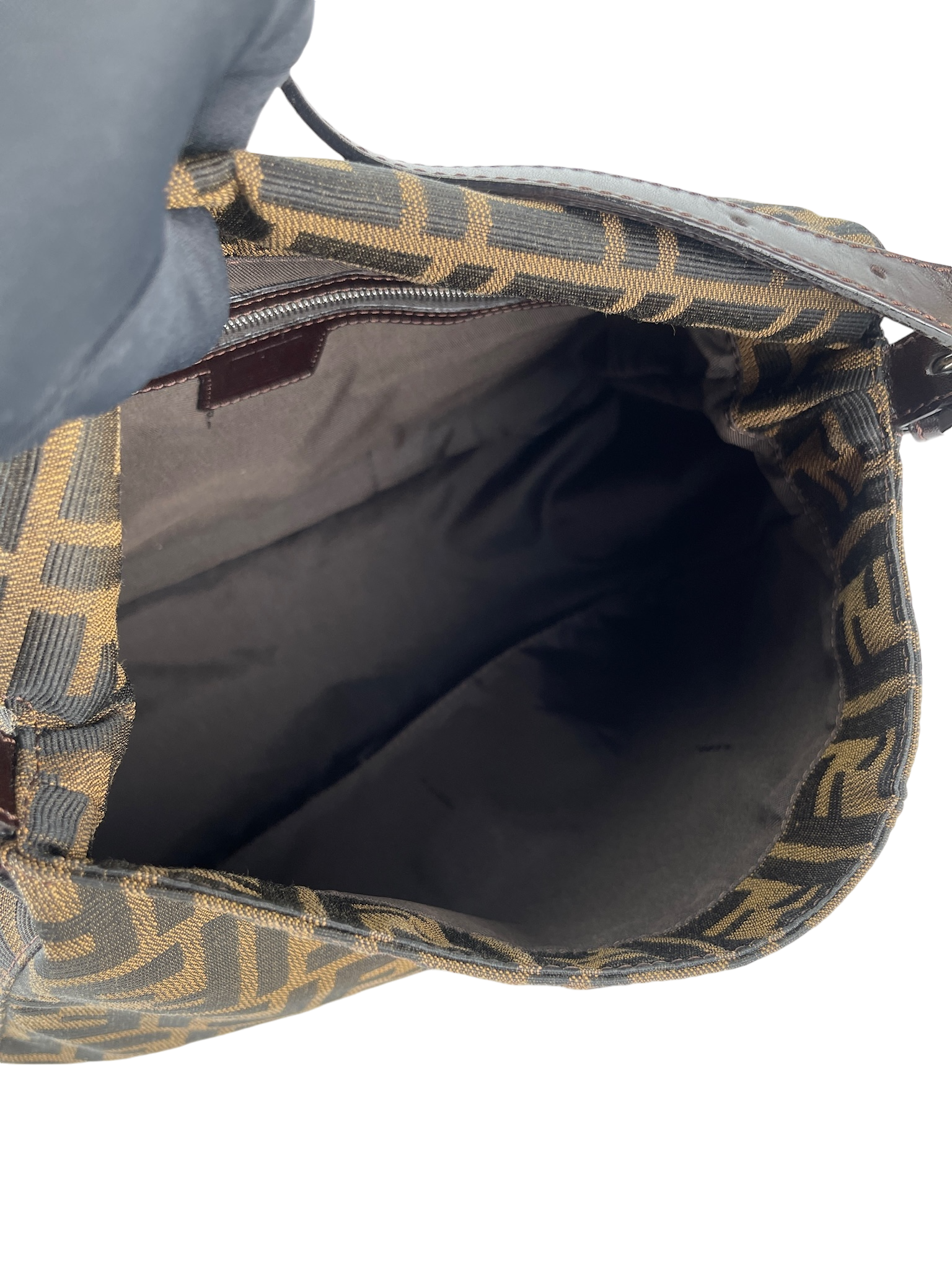 FENDI - Brown Zucca Mamma Baguette Handbag Silver Hardware