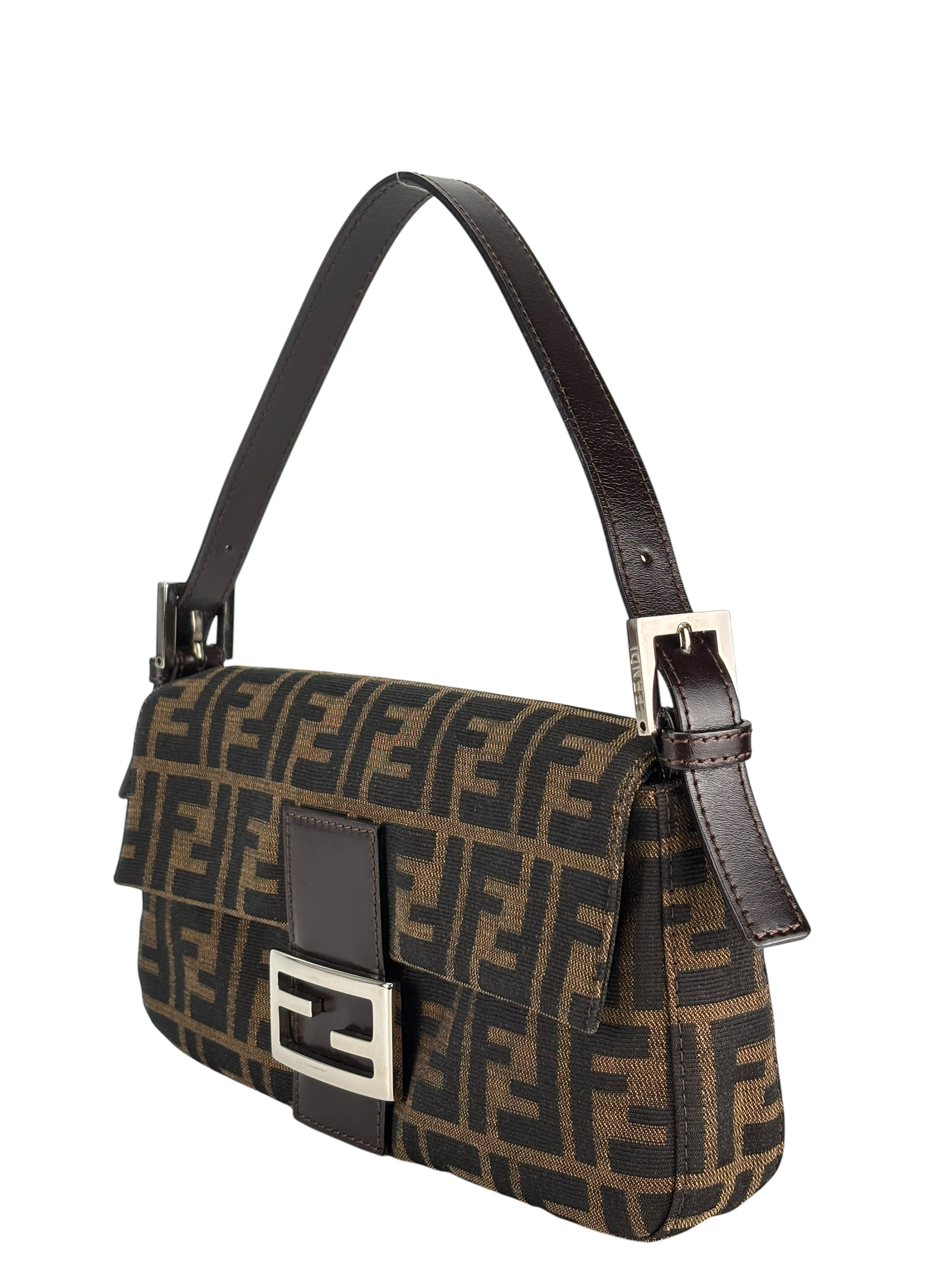 FENDI - Brown Zucca Baguette Shoulder Bag
