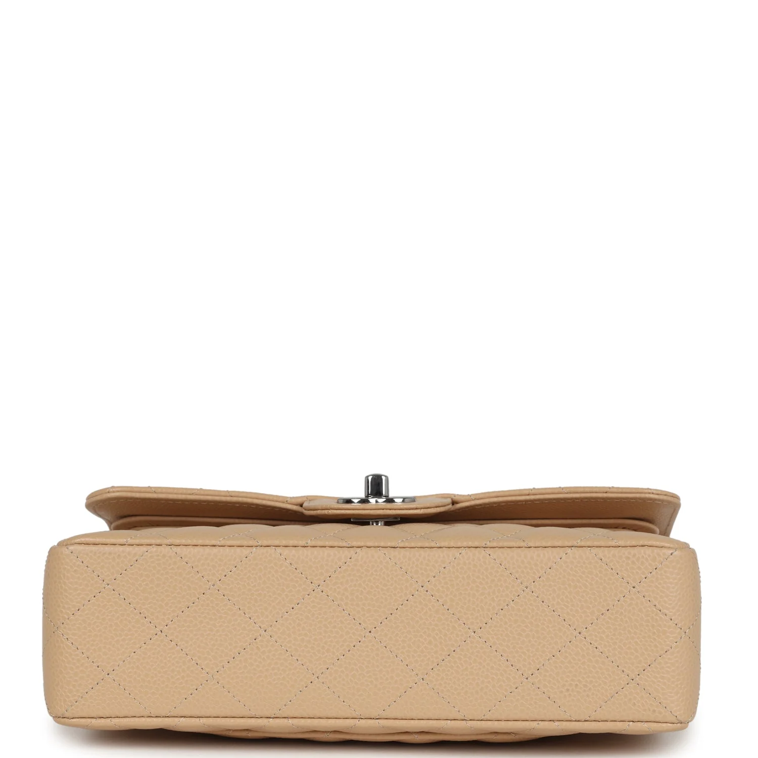 Chanel Small Classic Double Flap Bag Beige Caviar Silver Hardware