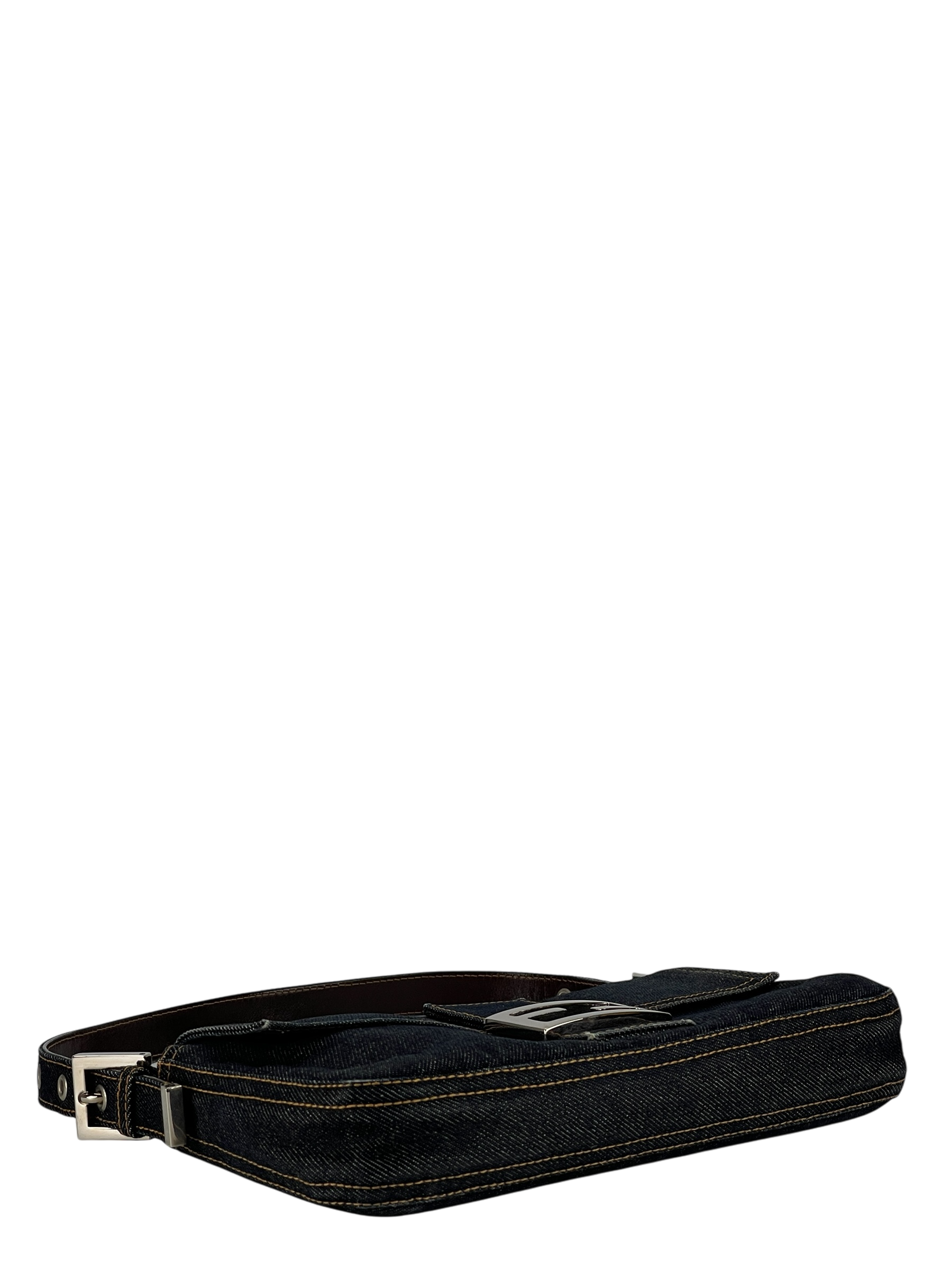 FENDI - Dark Denim Baguette Bag Silver Hardware