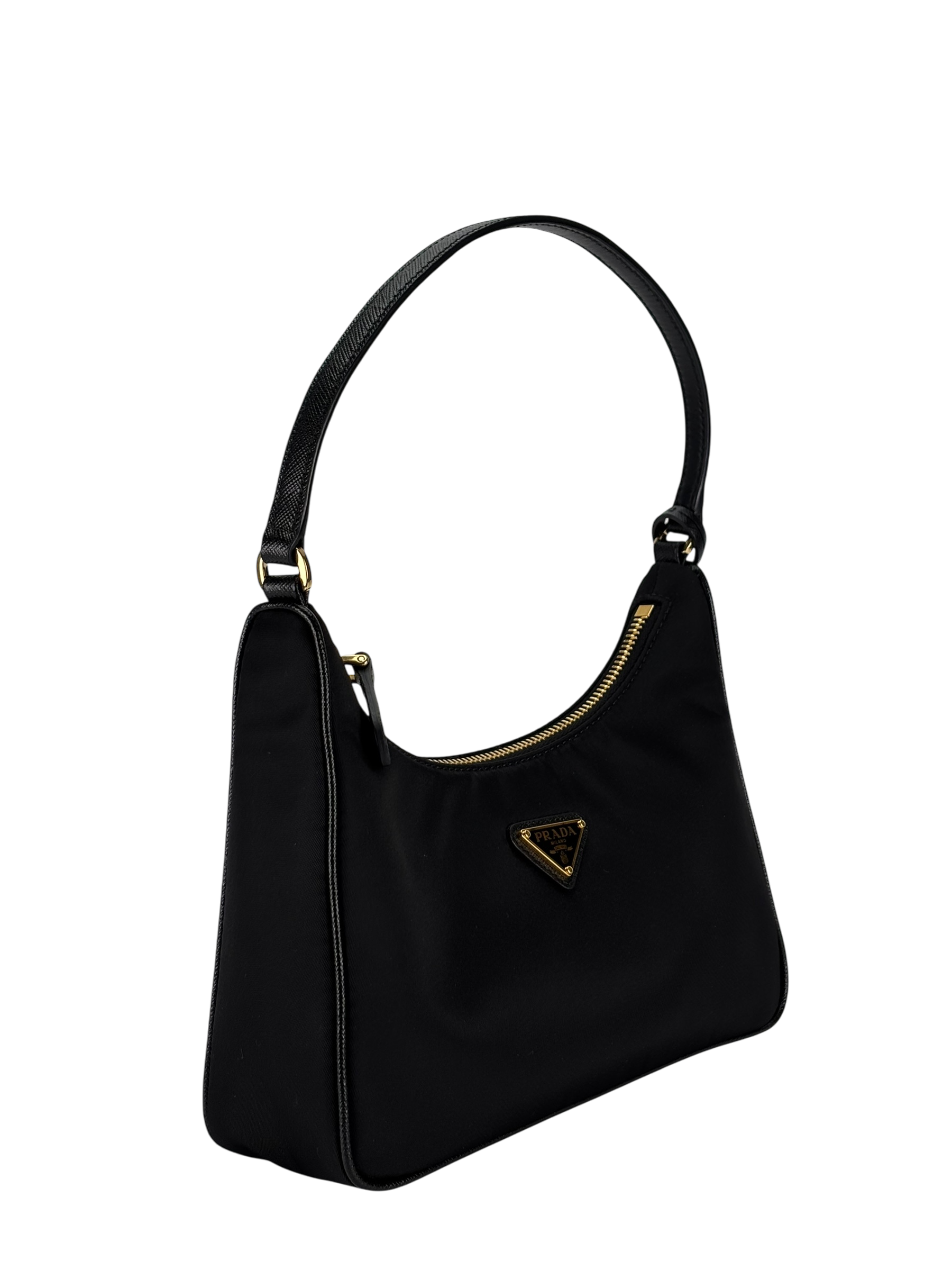 PRADA - Black 2way Nylon Hobo Bag