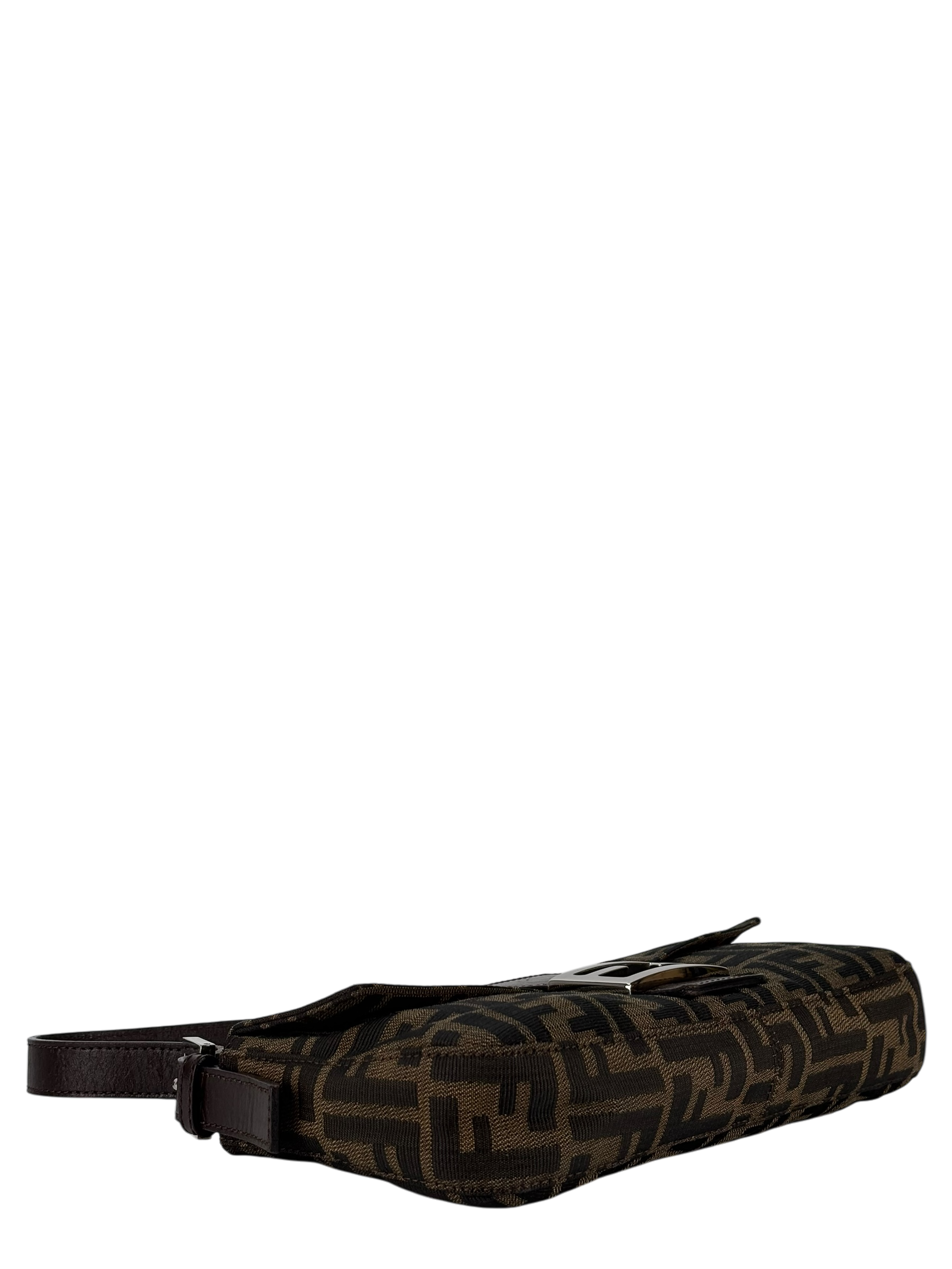 FENDI - Brown Canvas Zucca Baguette Hand Bag